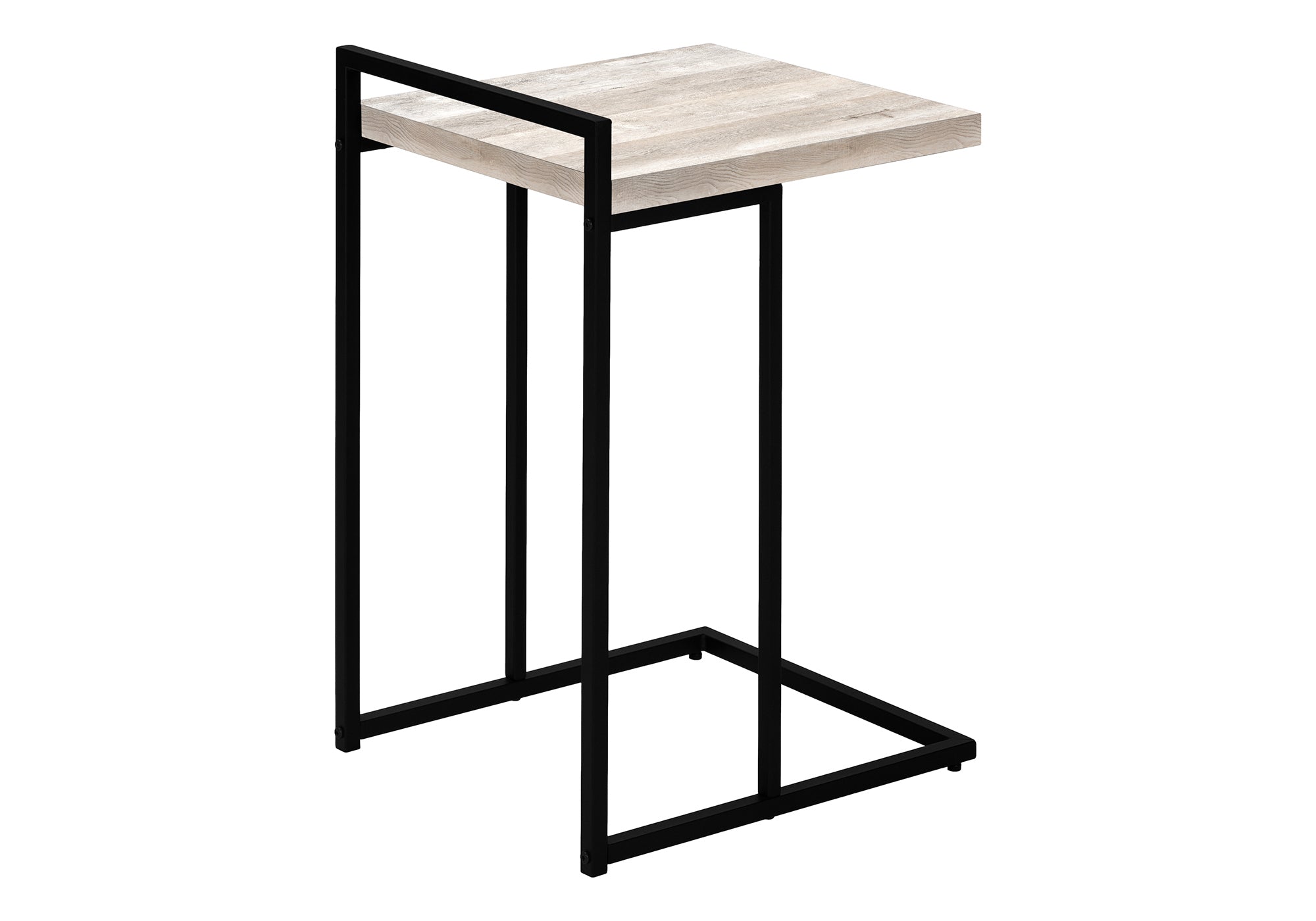 TABLE D'APPOINT - 25"H / BOIS RÉCUPÉRÉ TAUPE / MÉTAL NOIR #I 3632