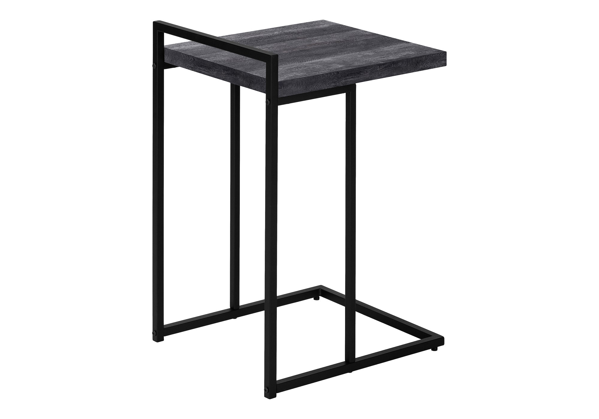 TABLE D'APPOINT - 25"H / BOIS RÉCUPÉRÉ NOIR / MÉTAL NOIR #I 3633