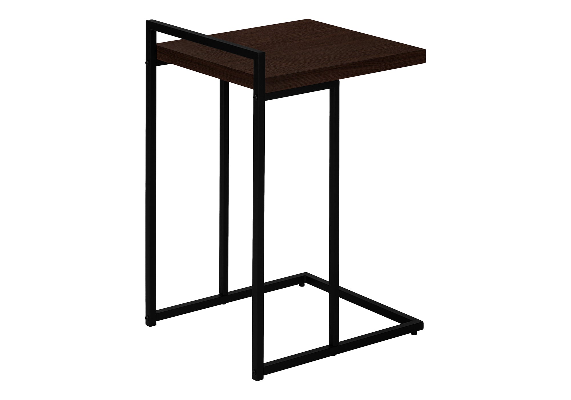 TABLE D'APPOINT - 25"H / ESPRESSO / MÉTAL NOIR #I 3635