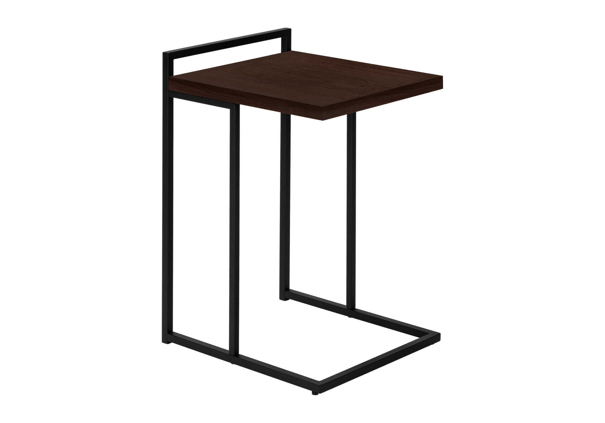 TABLE D'APPOINT - 25"H / ESPRESSO / MÉTAL NOIR #I 3635