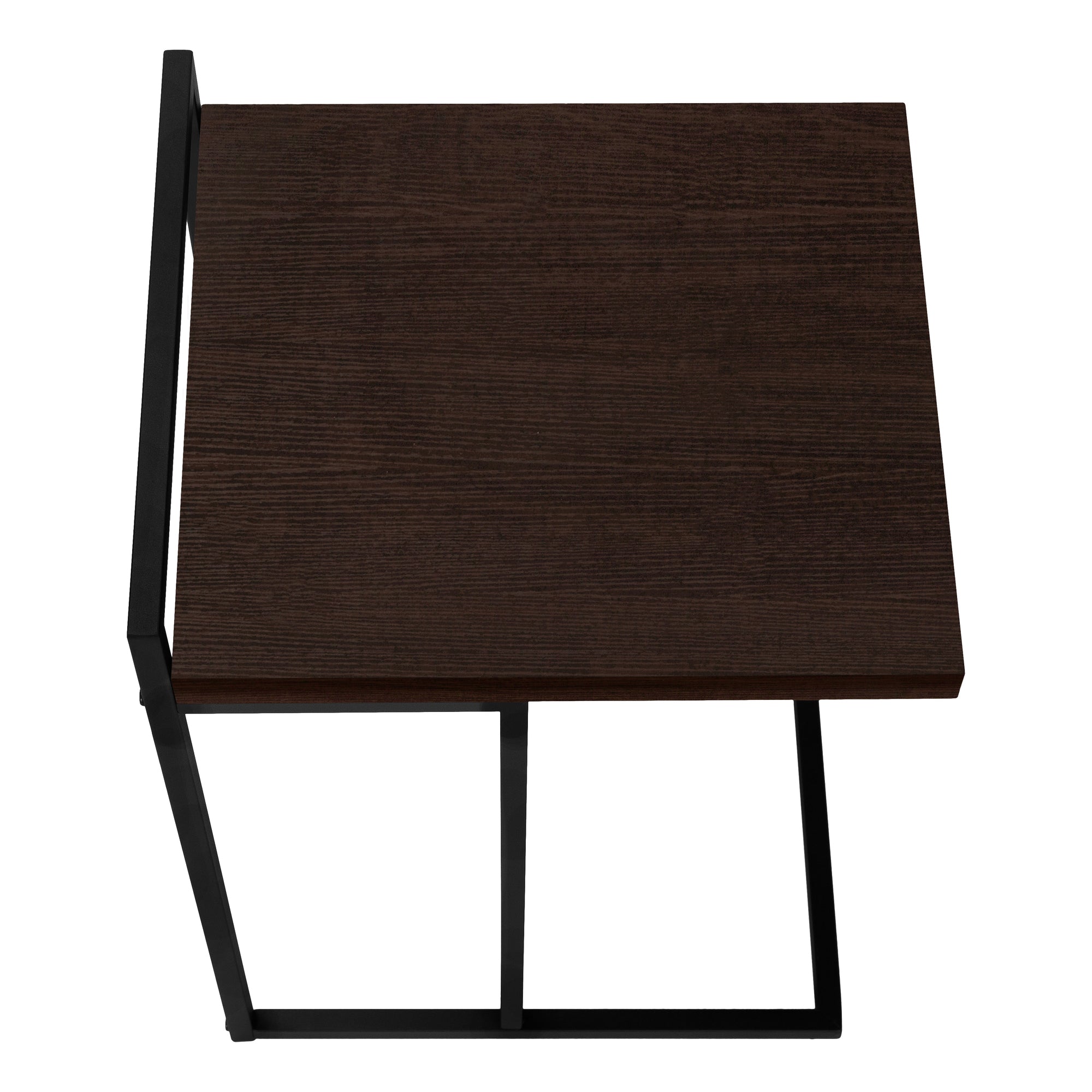 TABLE D'APPOINT - 25"H / ESPRESSO / MÉTAL NOIR #I 3635