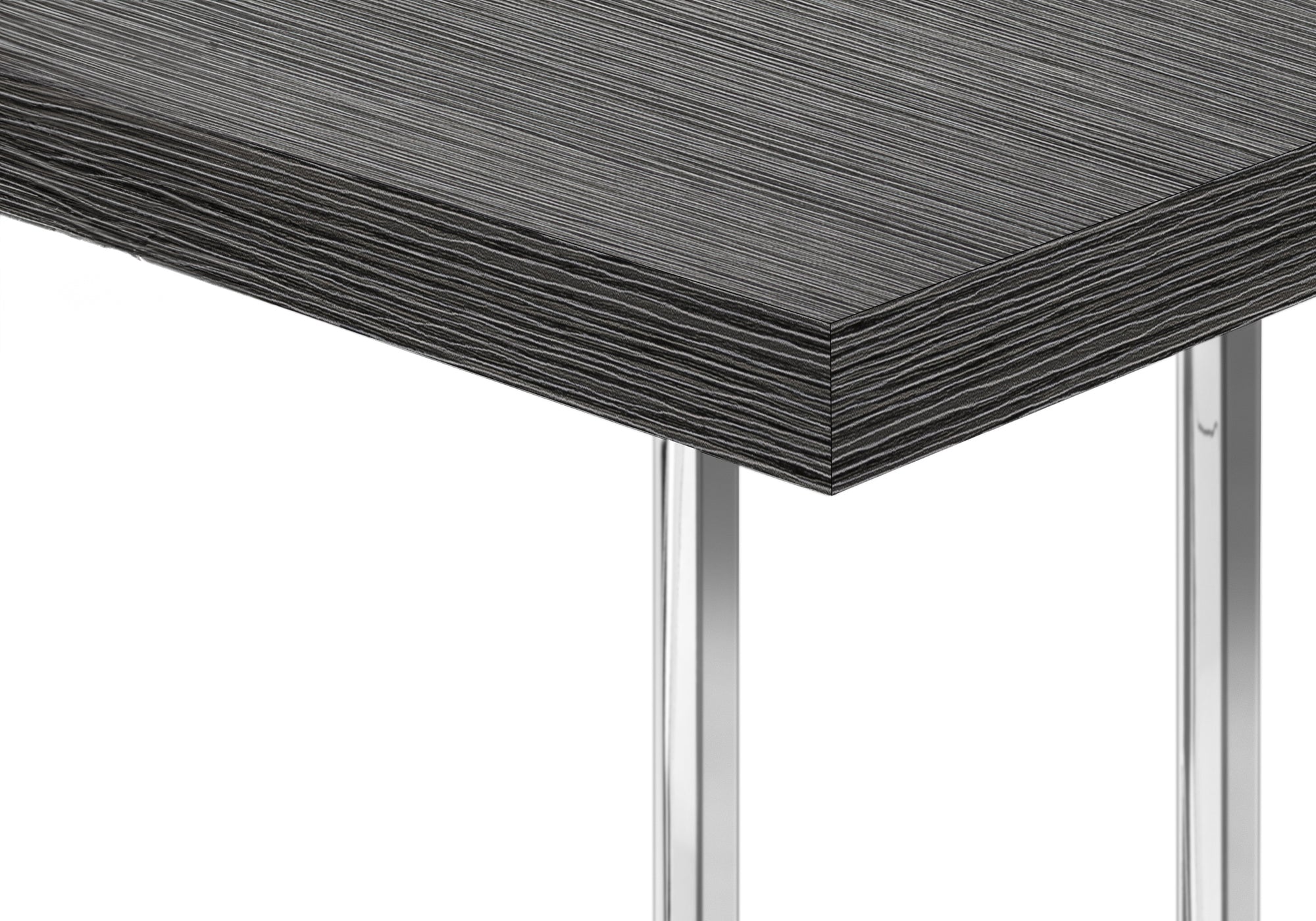 TABLE D'APPOINT - 25"H / GRIS / MÉTAL CHROME #I 3637