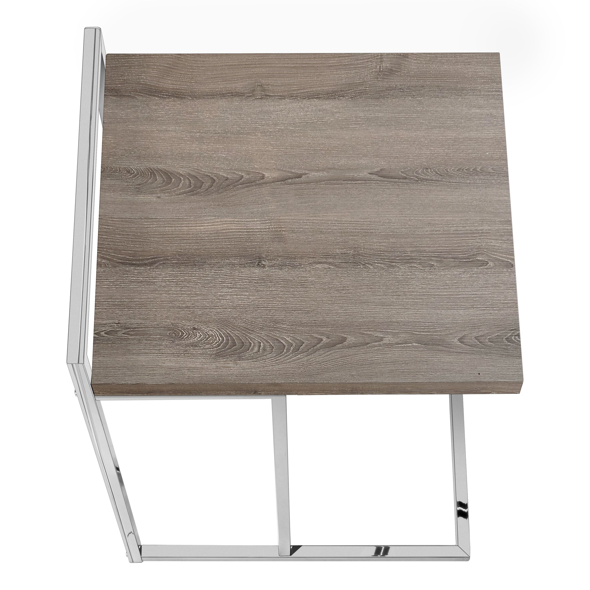 NIGHTSTAND - 25"H / DARK TAUPE / CHROME METAL #I 3638