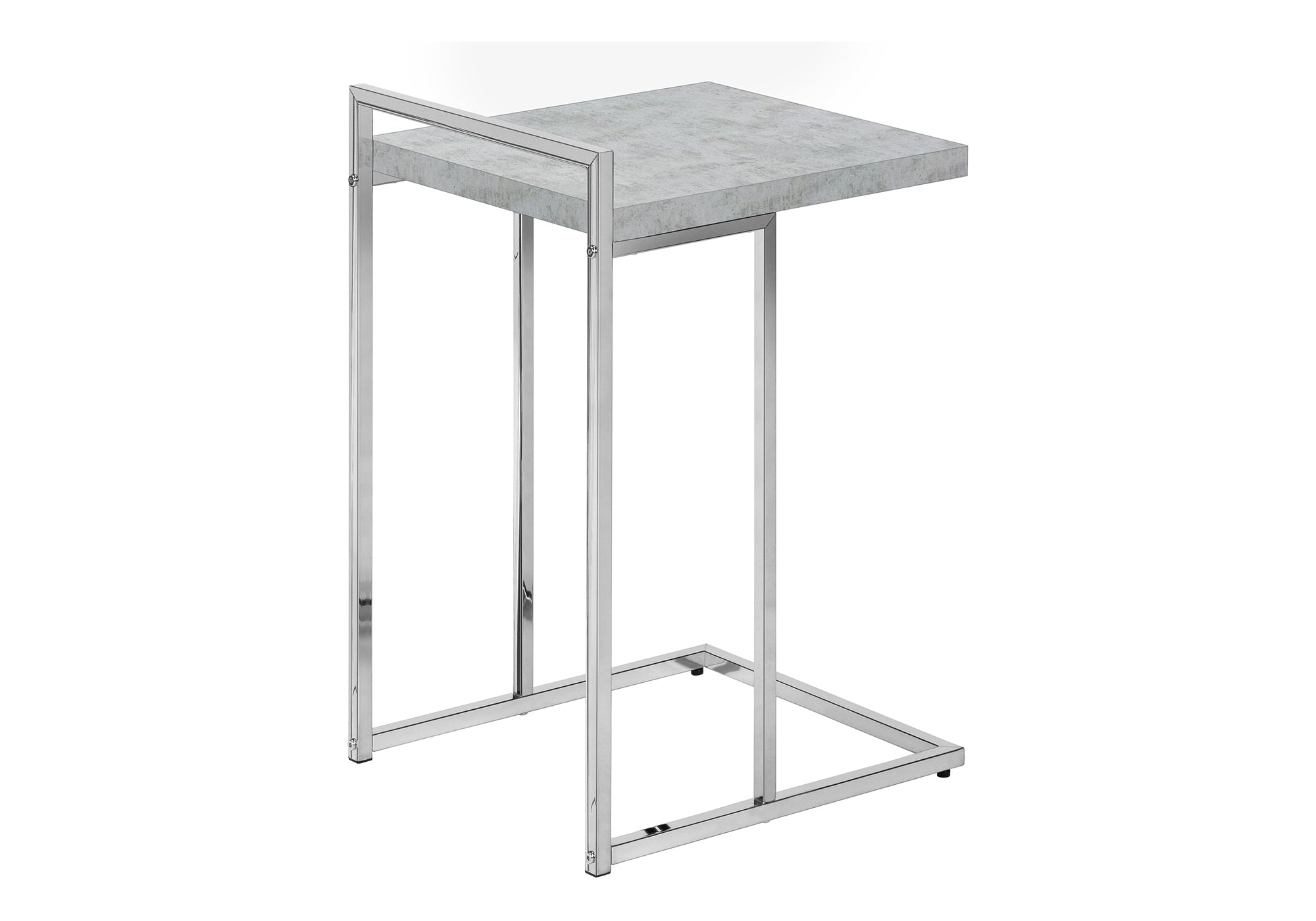 TABLE D'APPOINT - 25"H / CIMENT GRIS / MÉTAL CHROME #I 3639