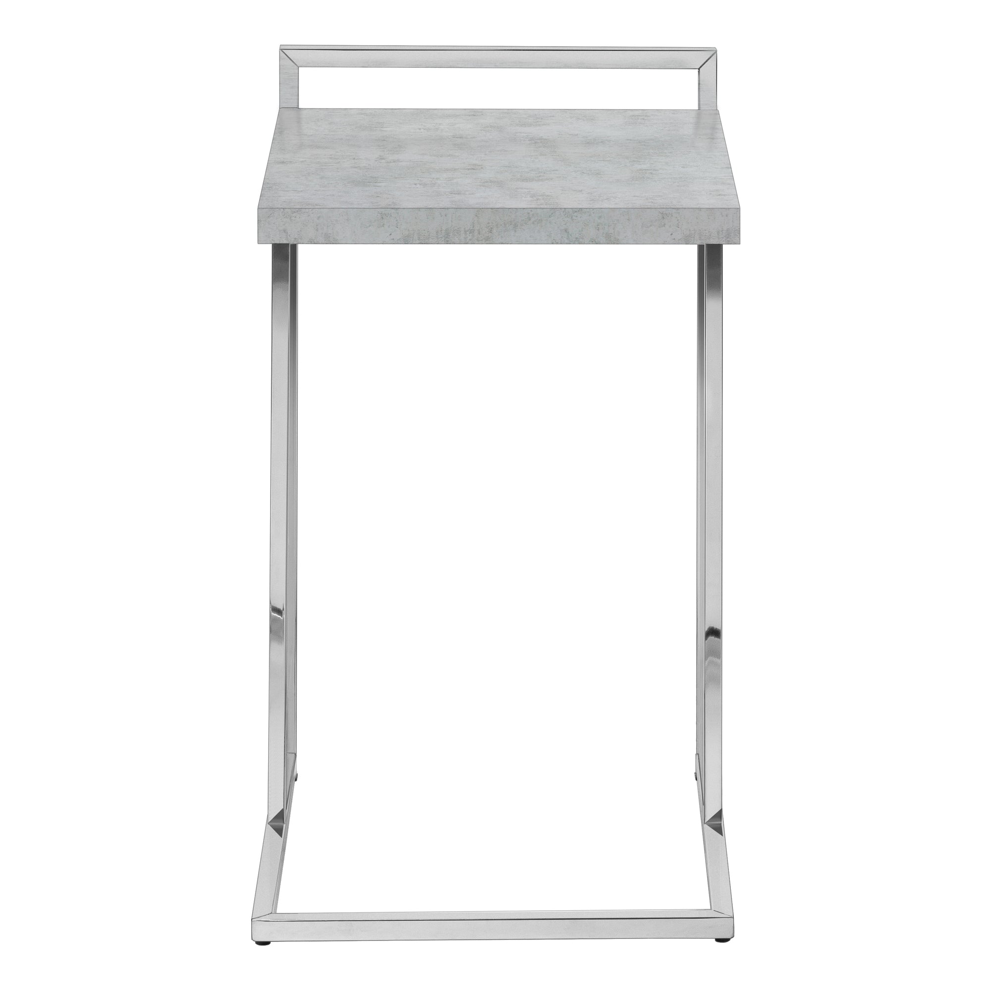 TABLE D'APPOINT - 25"H / CIMENT GRIS / MÉTAL CHROME #I 3639