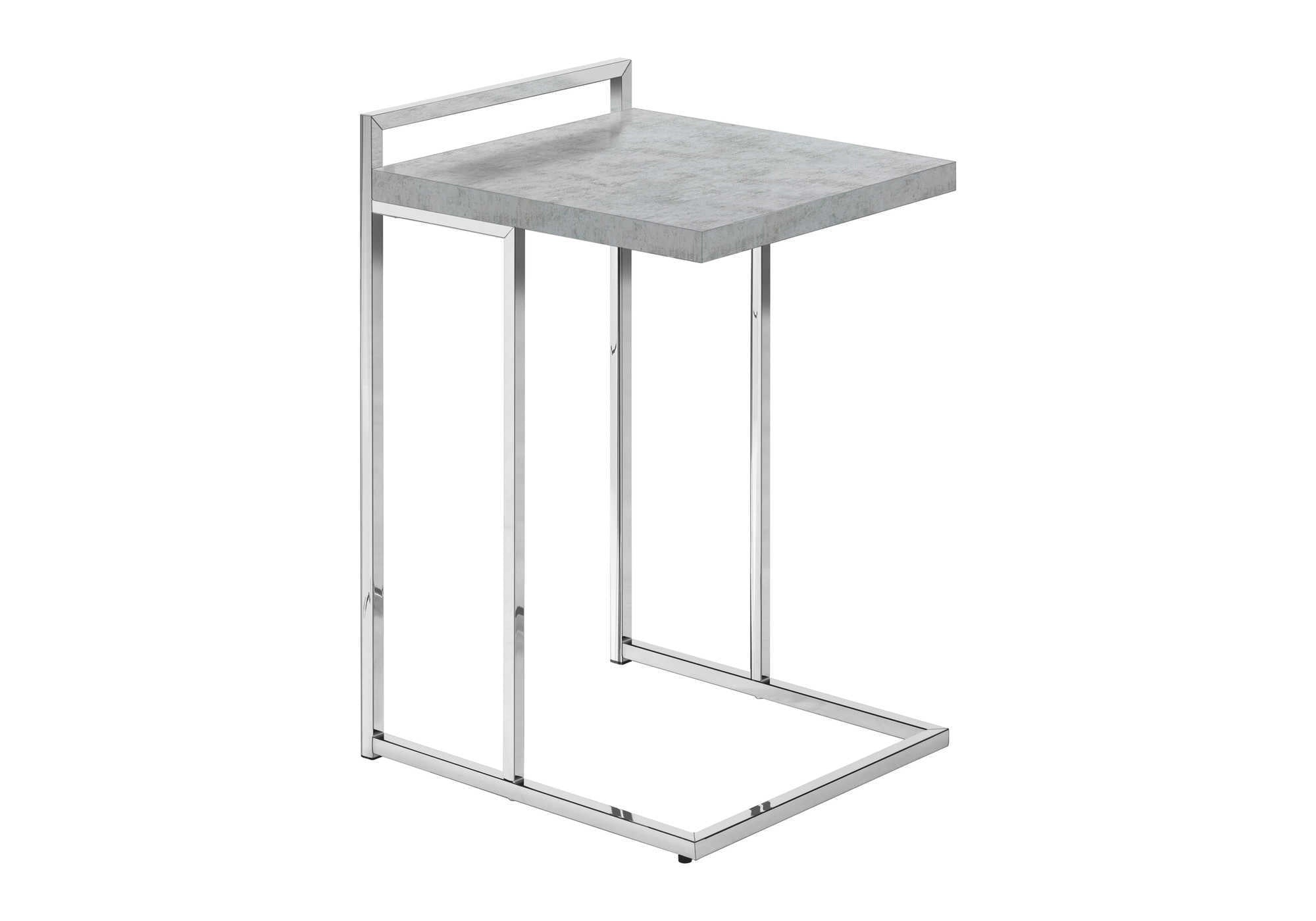 TABLE D'APPOINT - 25"H / CIMENT GRIS / MÉTAL CHROME #I 3639