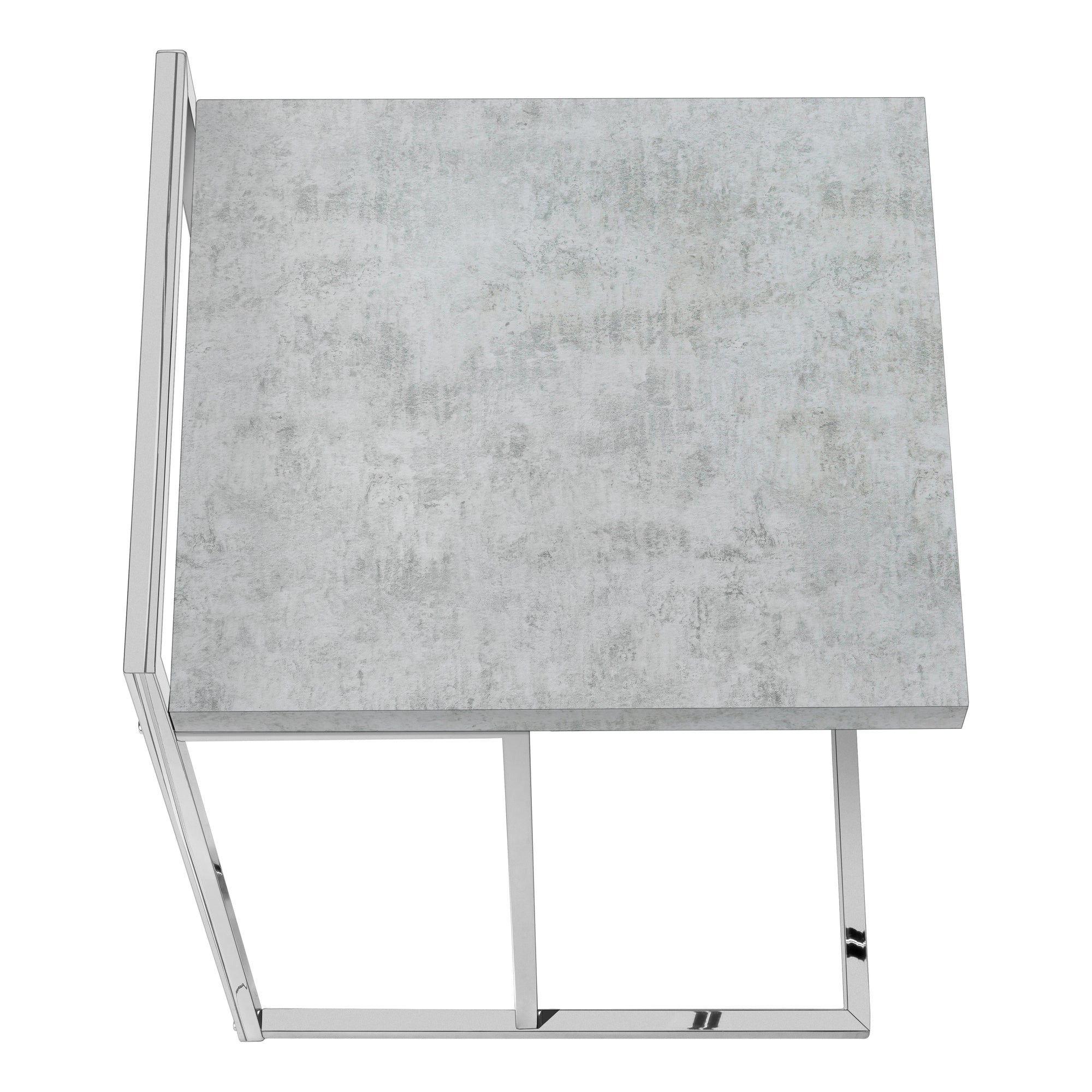 TABLE D'APPOINT - 25"H / CIMENT GRIS / MÉTAL CHROME #I 3639