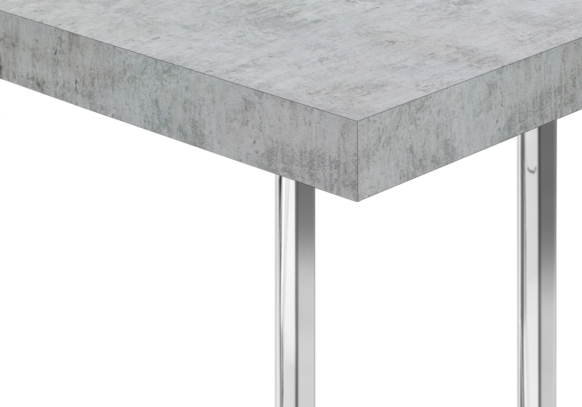 TABLE D'APPOINT - 25"H / CIMENT GRIS / MÉTAL CHROME #I 3639