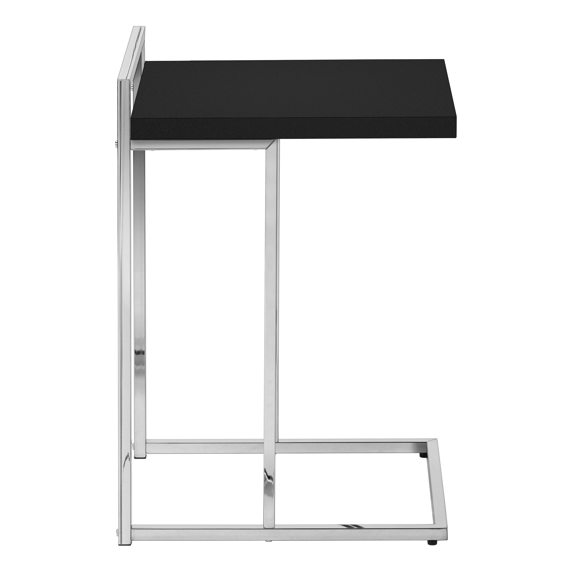 TABLE D'APPOINT - 25"H / NOIR / MÉTAL CHROME #I 3640