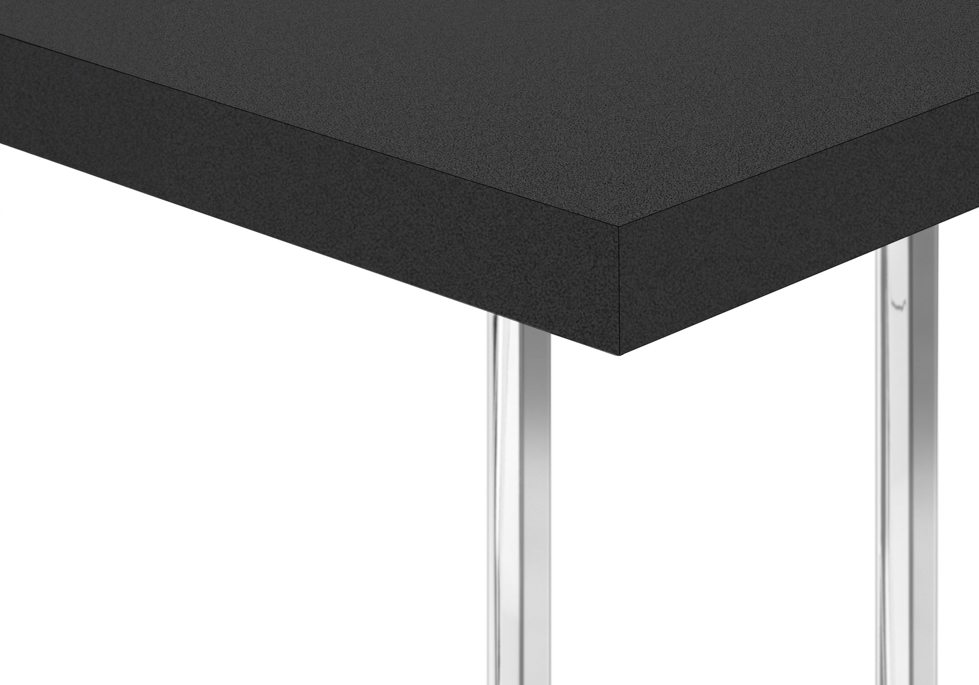 TABLE D'APPOINT - 25"H / NOIR / MÉTAL CHROME #I 3640