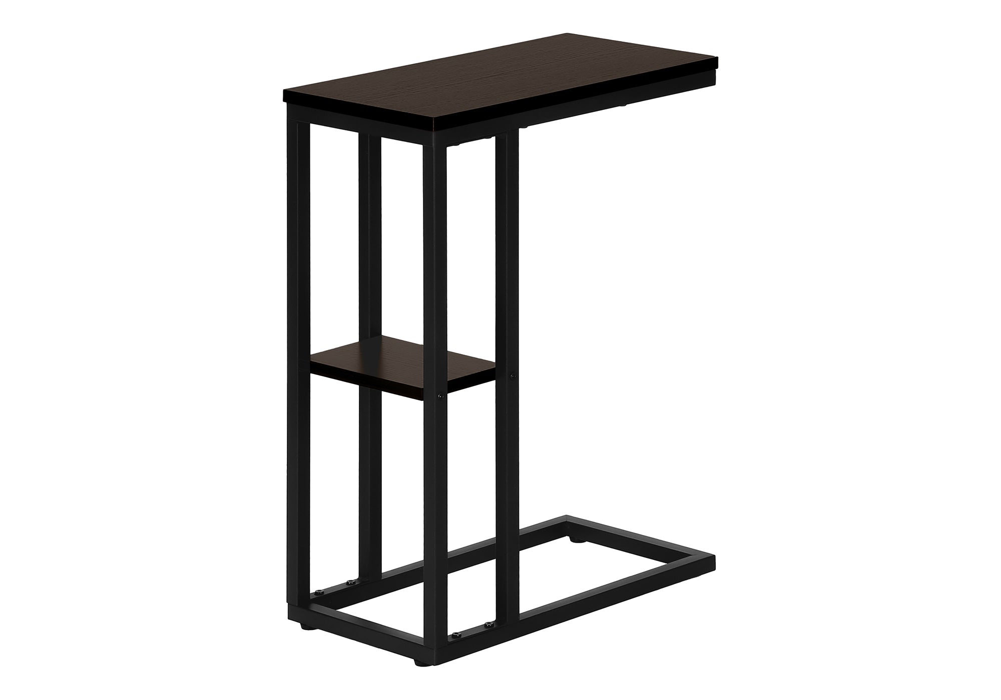 TABLE D'APPOINT - 25"H / ESPRESSO / MÉTAL NOIR #I 3670