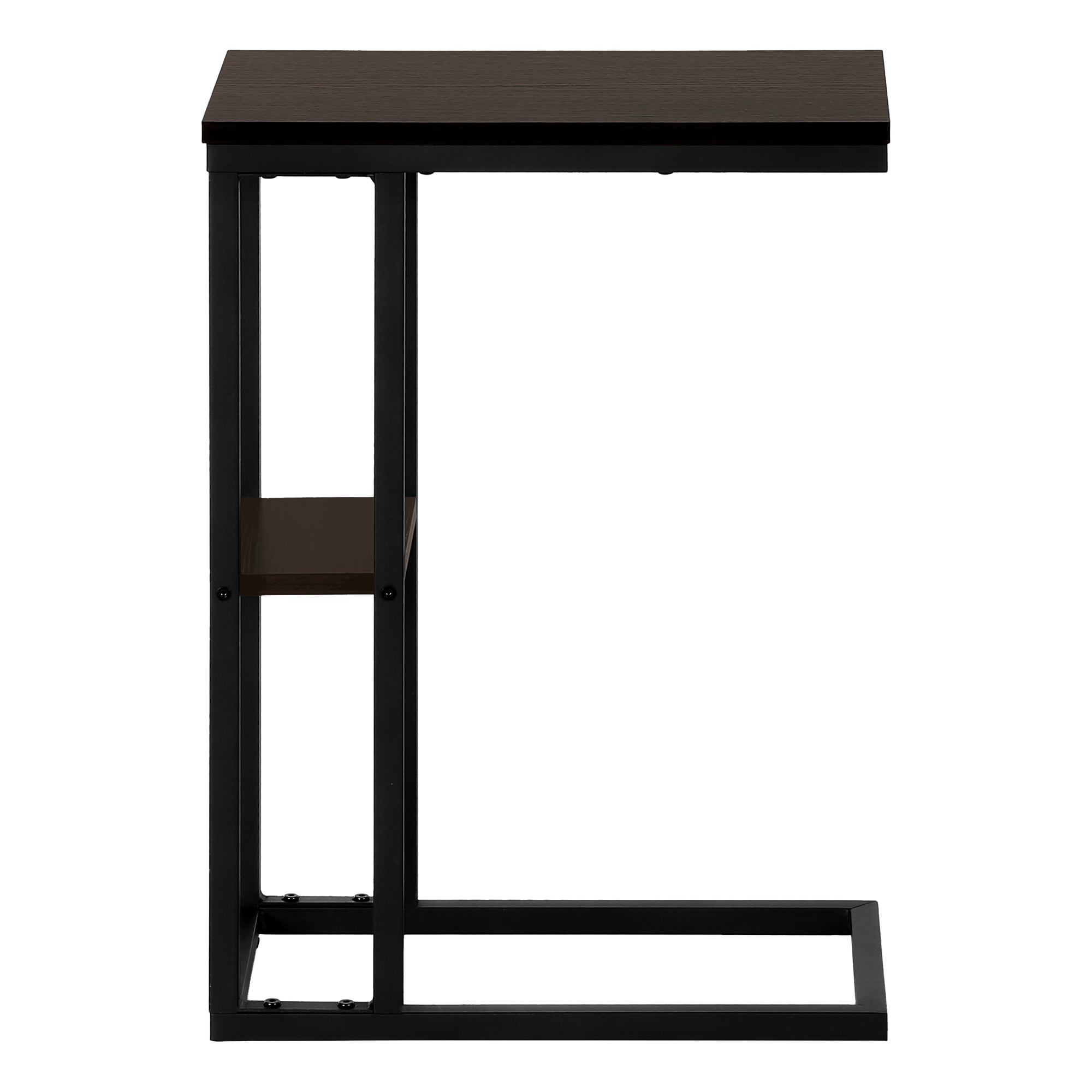 TABLE D'APPOINT - 25"H / ESPRESSO / MÉTAL NOIR #I 3670