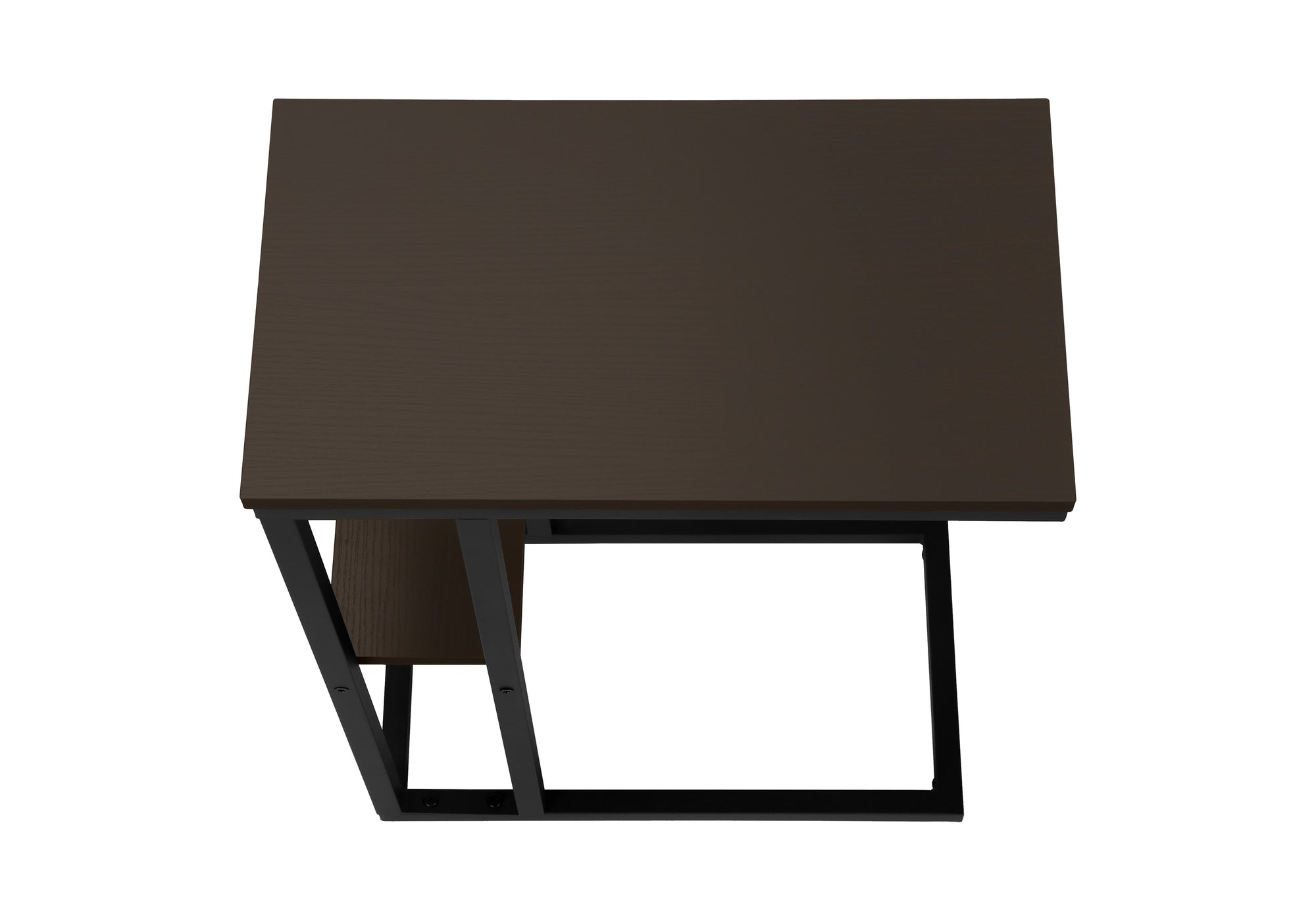 TABLE D'APPOINT - 25"H / ESPRESSO / MÉTAL NOIR #I 3670