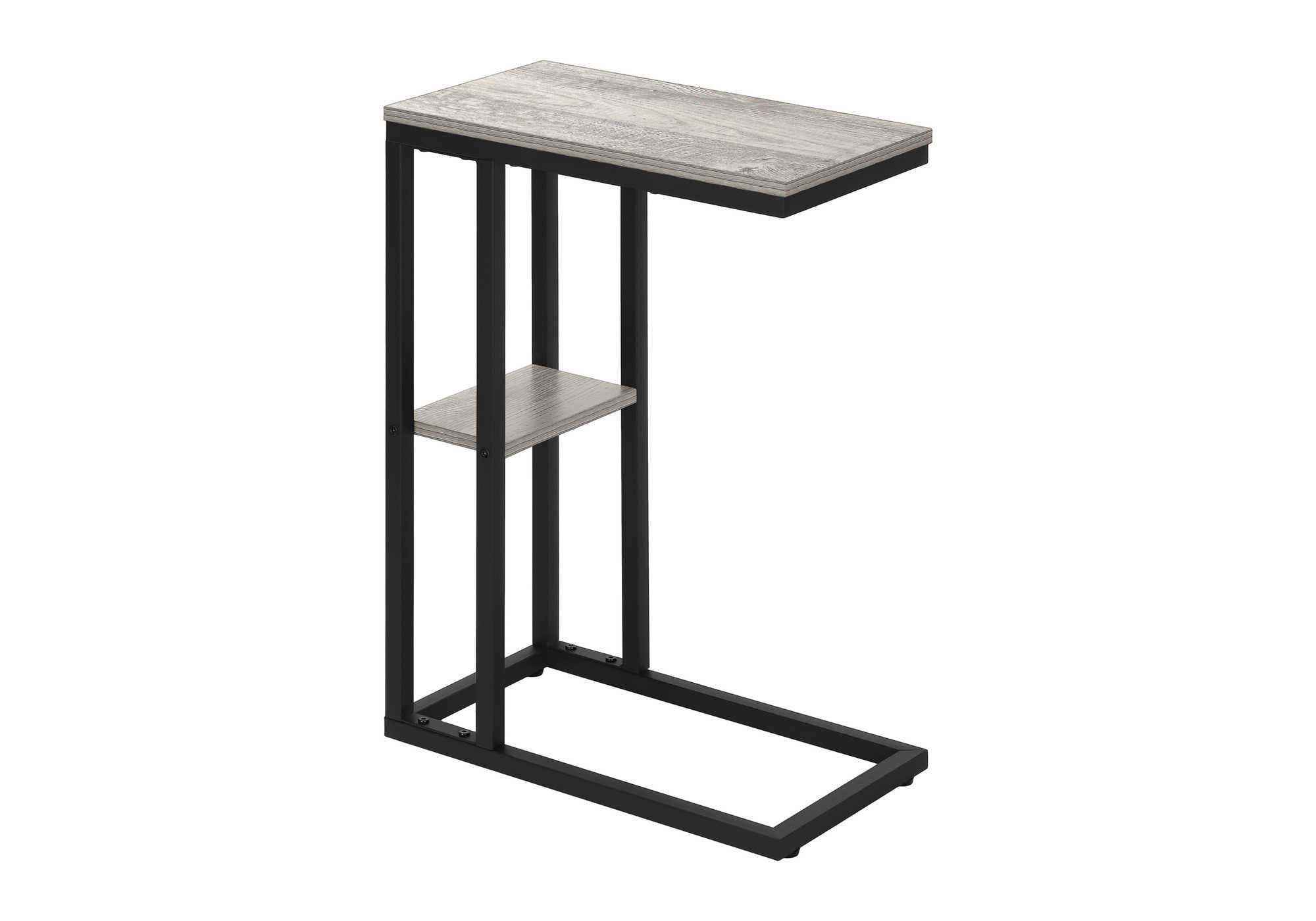 TABLE D'APPOINT - 25"H / GRIS / MÉTAL NOIR #I 3671