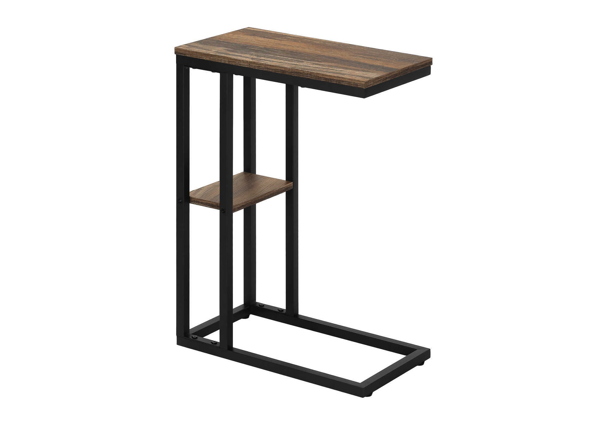 TABLE D'APPOINT - 25"H / ASPECT RÉCUPÉRÉ BRUN / MÉTAL NOIR #I 3673