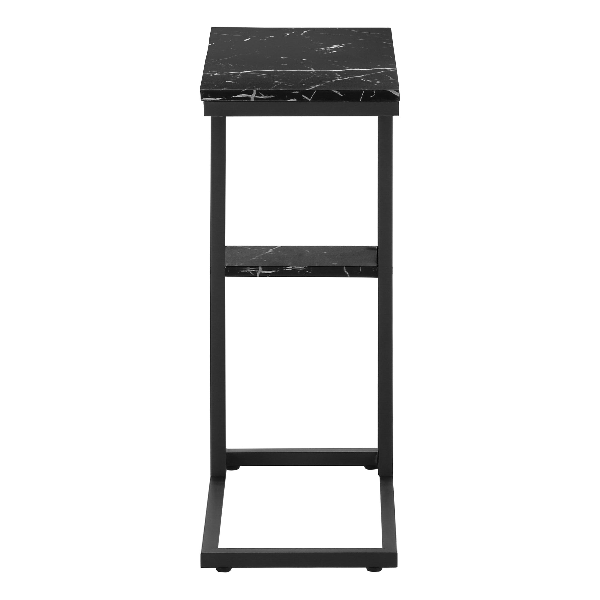 NIGHTSTAND - 25"H / BLACK MARBLE / BLACK METAL #I 3674