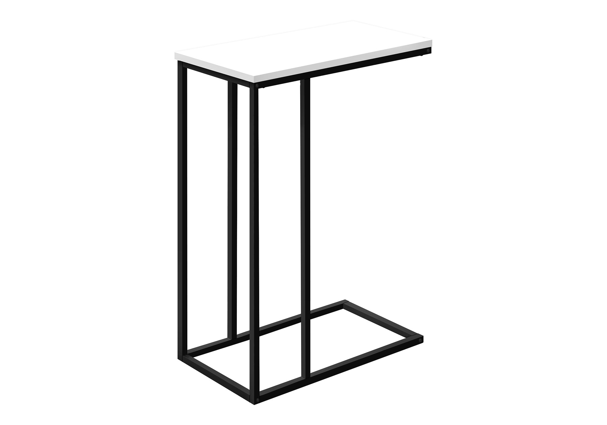 TABLE D'APPOINT - 25"H / BLANC / MÉTAL NOIR #I 3760