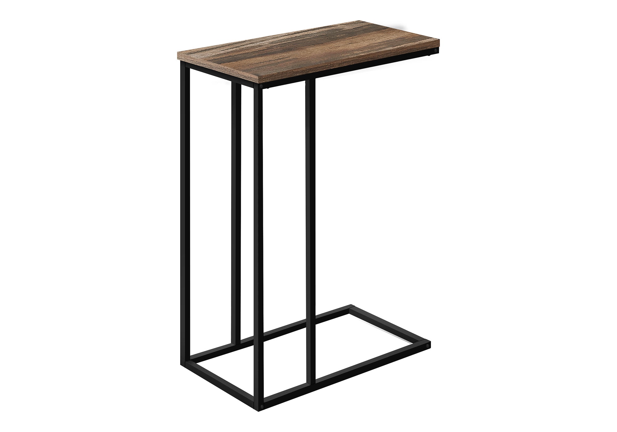 TABLE D'APPOINT - 25"H / BRUN RÉCUPÉRÉ / MÉTAL NOIR #I 3764