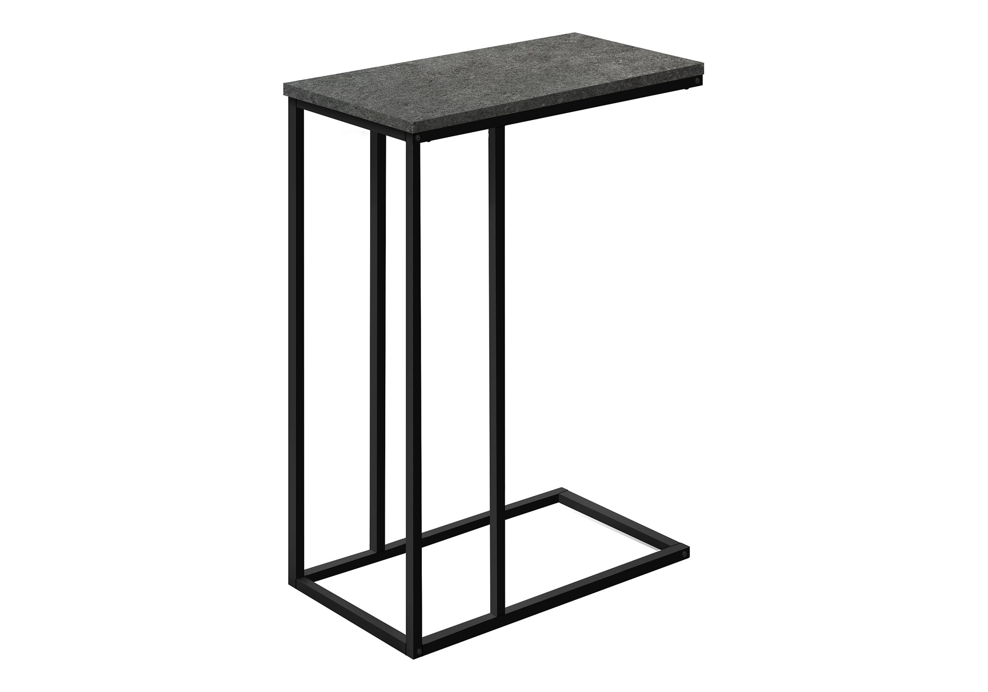 TABLE D'APPOINT - 25"H / ASPECT PIERRE GRISE / MÉTAL NOIR #I 3765