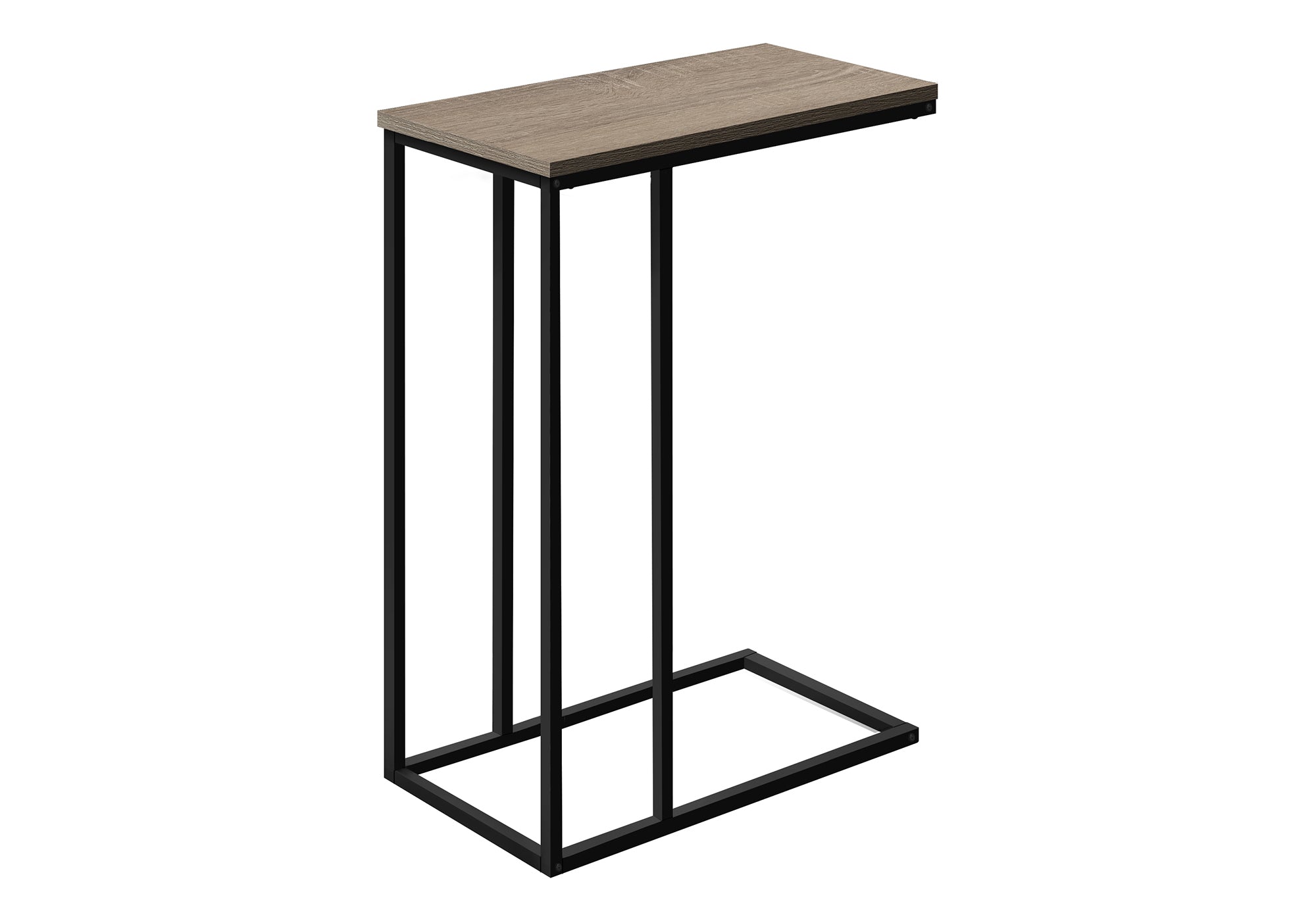 TABLE D'APPOINT - 25"H / TAUPE FONCÉ / MÉTAL NOIR #I 3766