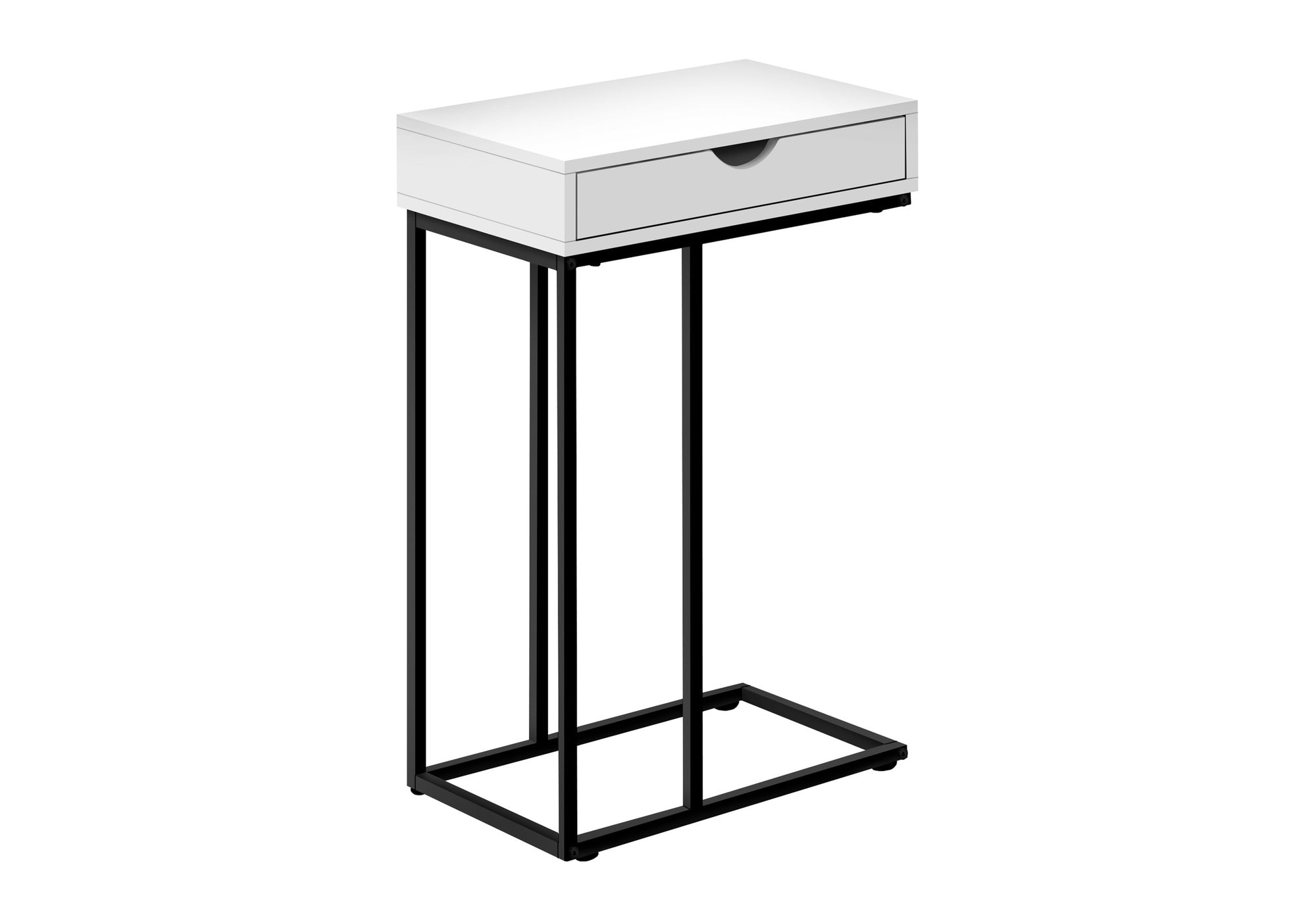 TABLE DE NUIT - 25"H / BLANC / MÉTAL NOIR #I 3770