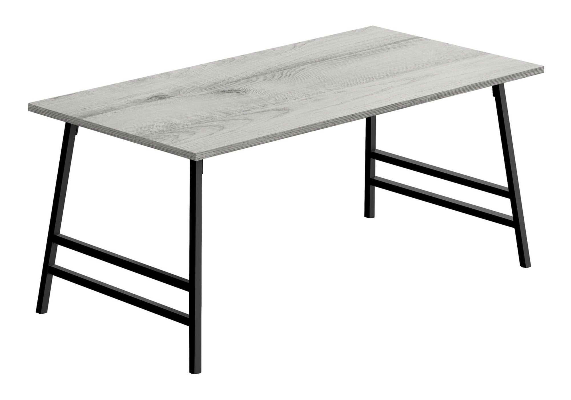 TABLE BASSE - 40"L / GRIS / MÉTAL NOIR # I 3791