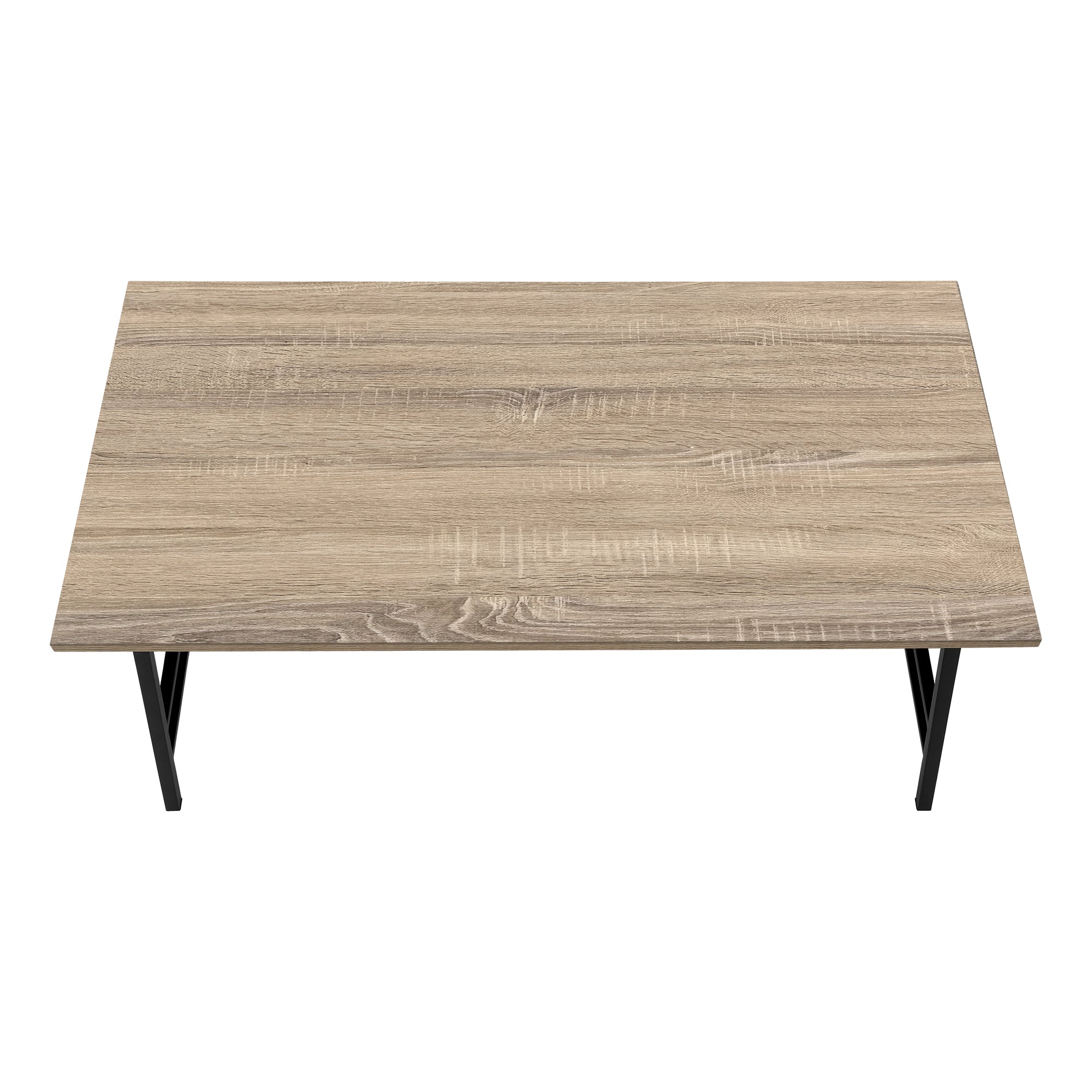 COFFEE TABLE - 40"L / DARK TAUPE / BLACK METAL # I 3792