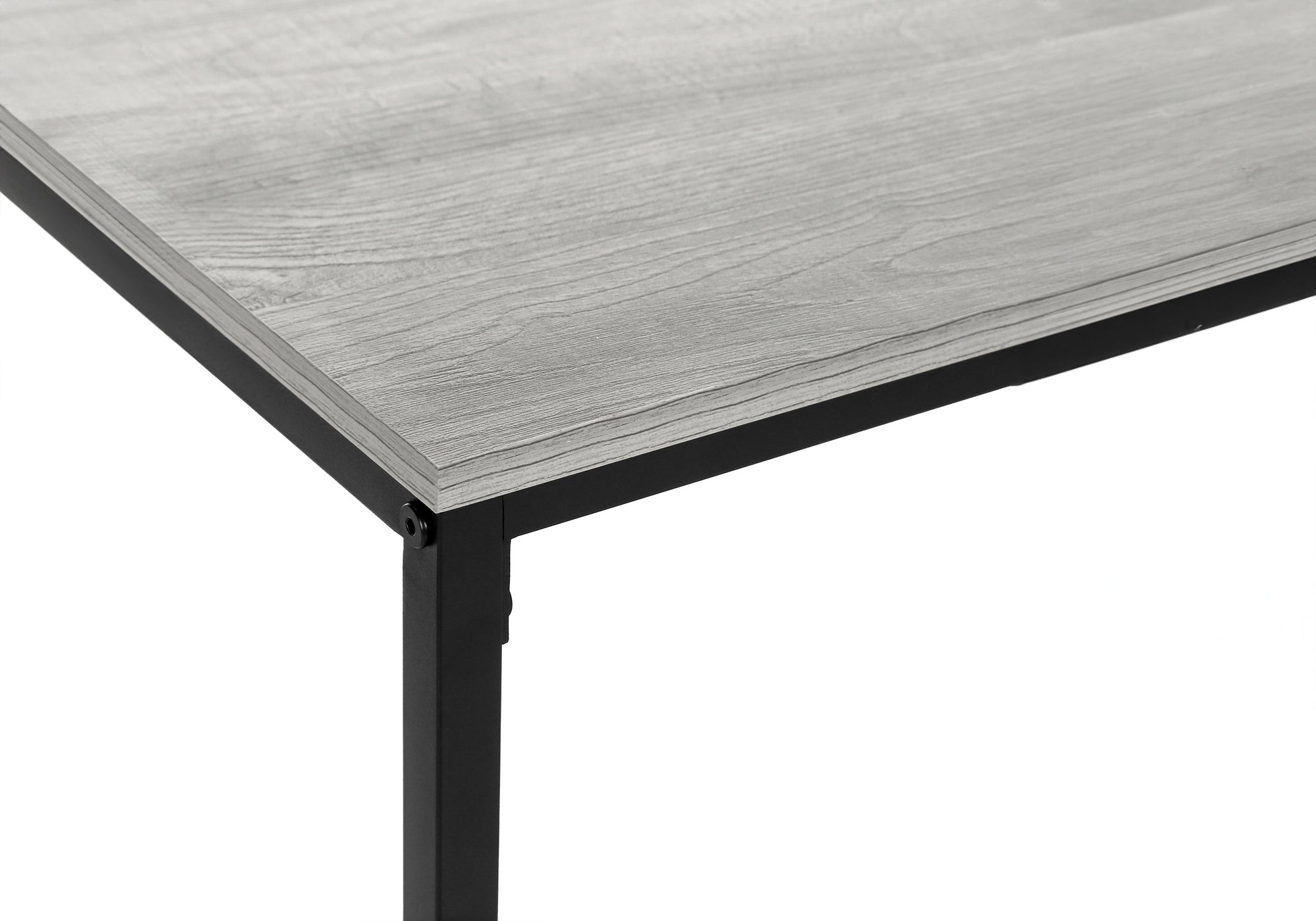 TABLE BASSE - 40"L / GRIS / MÉTAL NOIR # I 3796