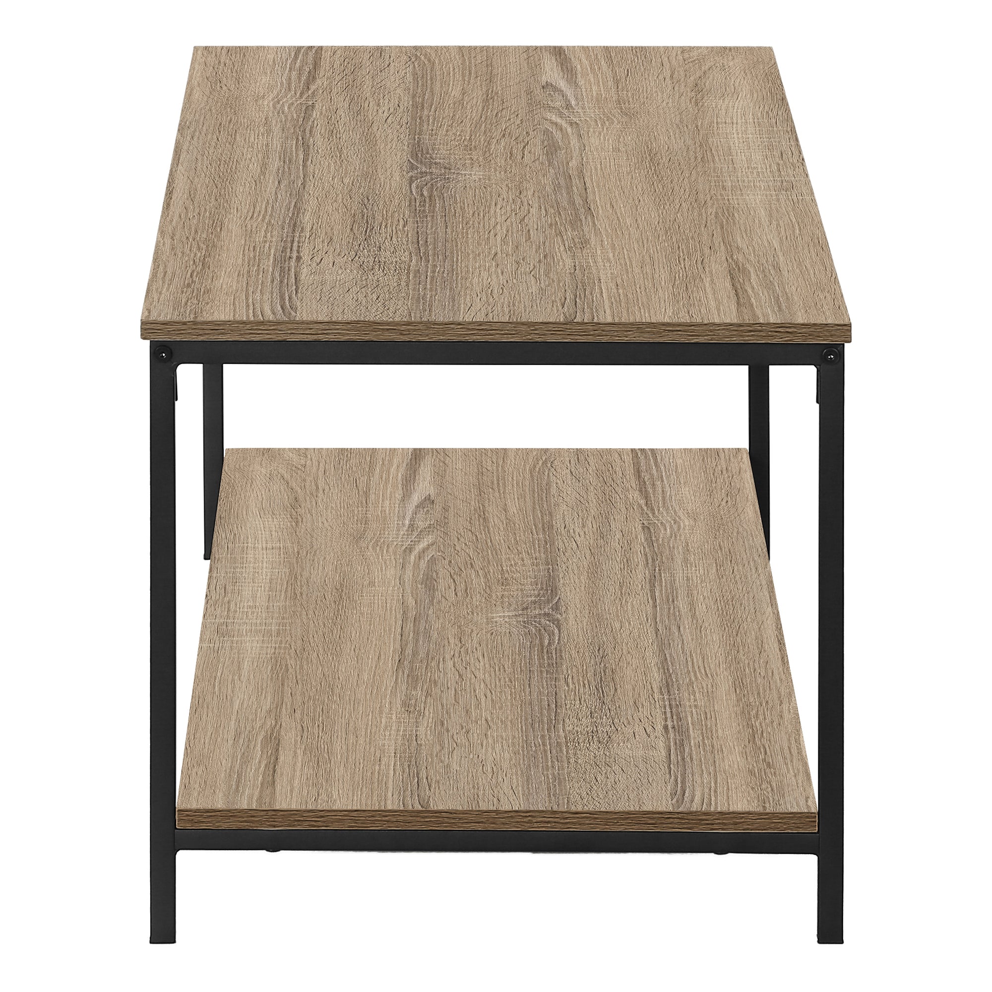 TABLE BASSE - 40"L / TAUPE FONCÉ / MÉTAL NOIR # I 3802