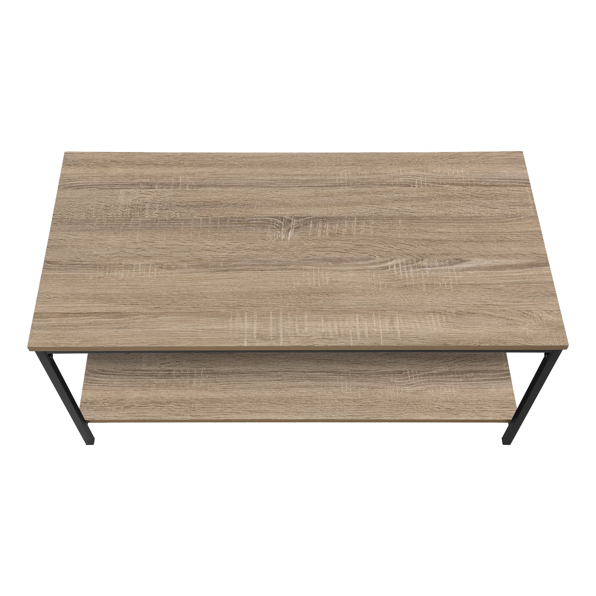 TABLE BASSE - 40"L / TAUPE FONCÉ / MÉTAL NOIR # I 3802