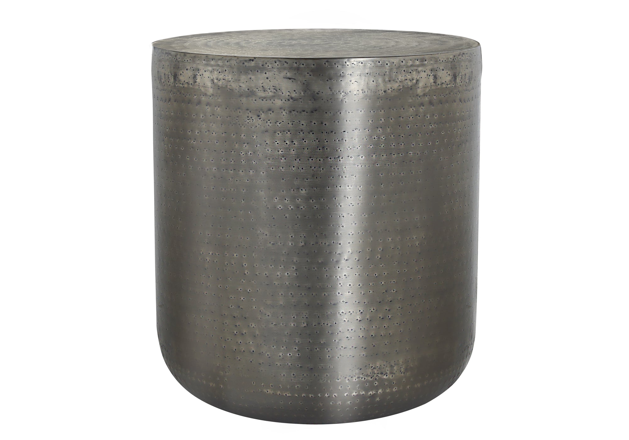 TABLE D'APPOINT - 22"H / TABLE D'APPOINT EN MÉTAL GRIS ARGENT #I 3906