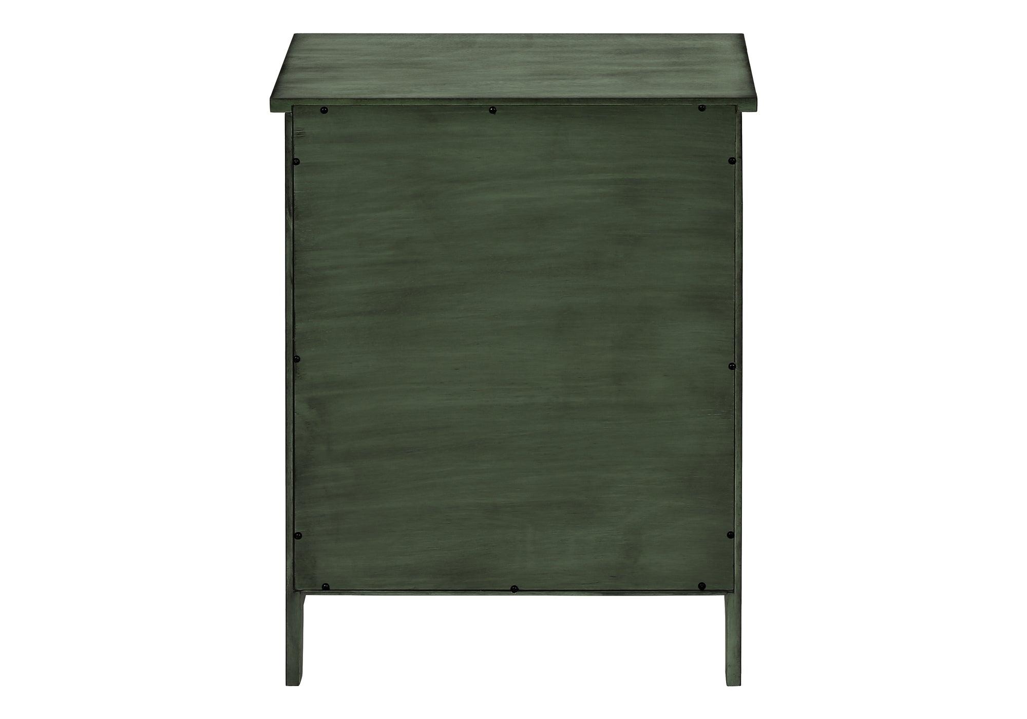 NIGHTSTAND - 25"H / ANTIQUE GREEN VENEER END TABLE #I 3948