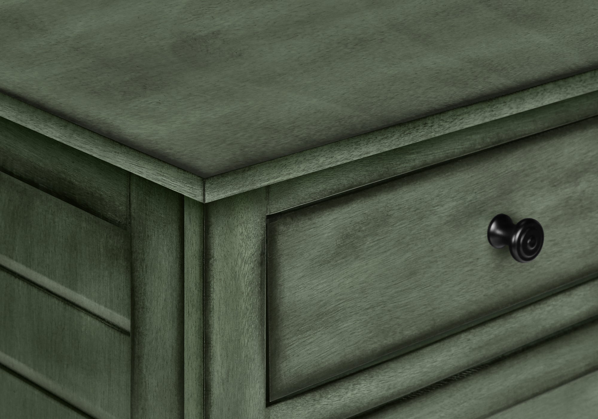 NIGHTSTAND - 25"H / ANTIQUE GREEN VENEER END TABLE #I 3948