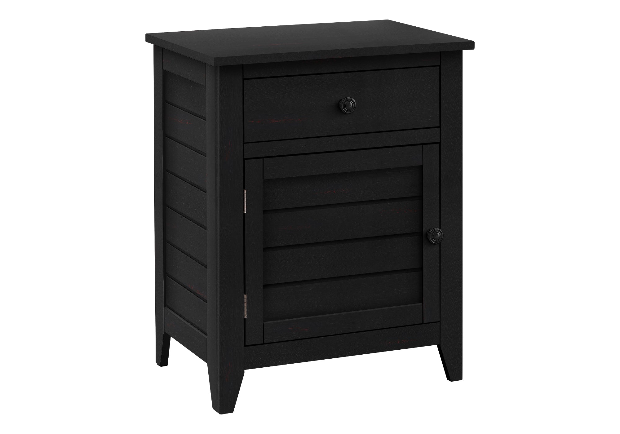 NIGHTSTAND - 25"H / BLACK VENEER END TABLE #I 3951