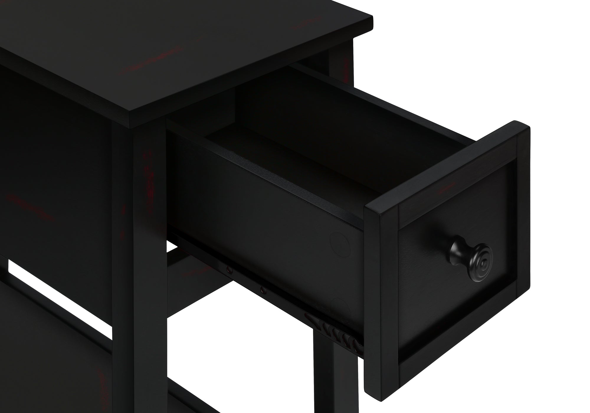 NIGHTSTAND - 24"H / BLACK VENEER END TABLE #I 3961