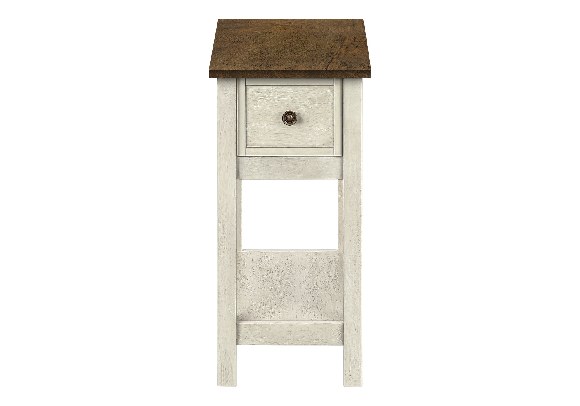 NIGHTSTAND - 24"H / ANTIQUE WHITE / ESPRESSO VENEER #I 3962