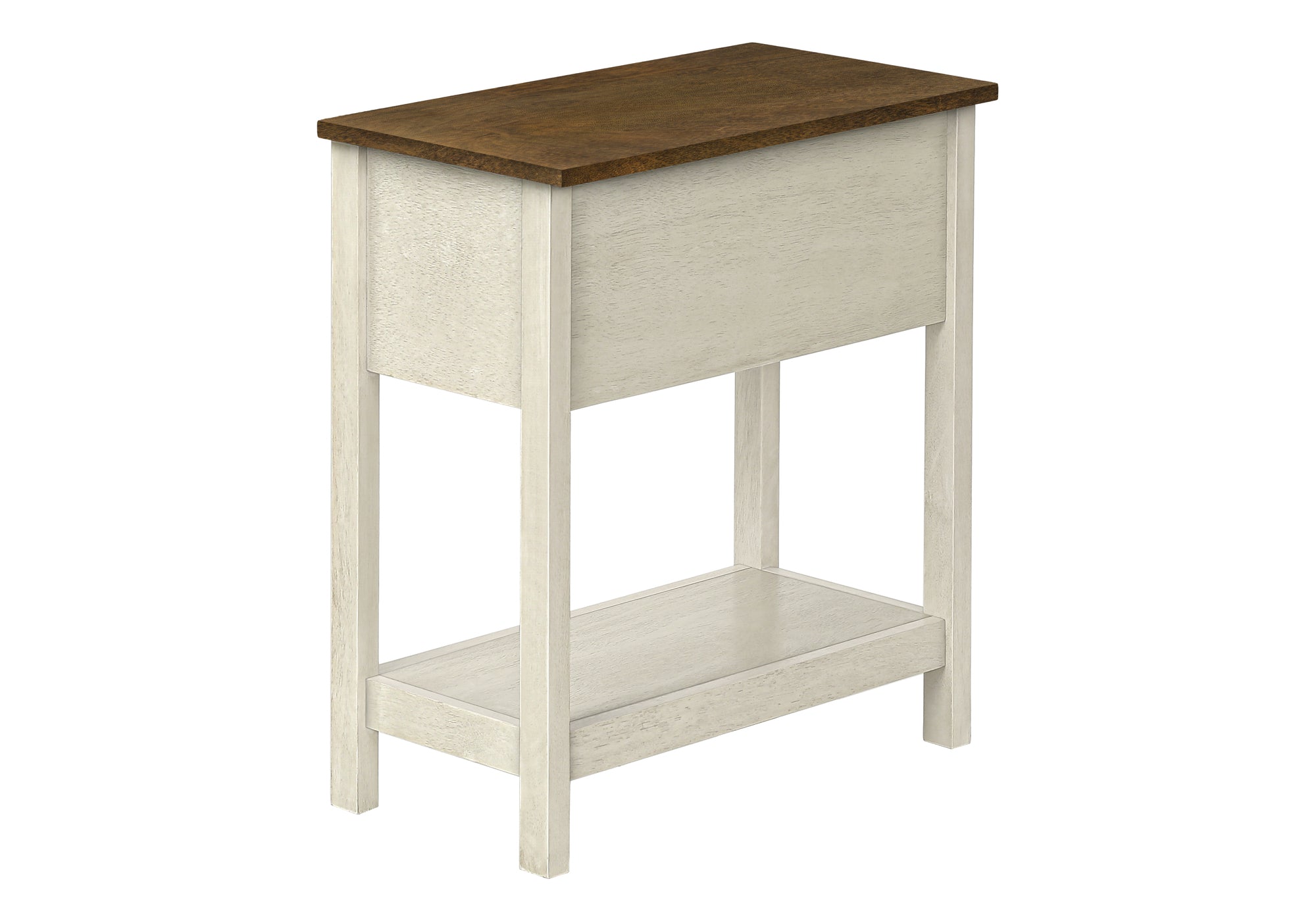 NIGHTSTAND - 24"H / ANTIQUE WHITE / ESPRESSO VENEER #I 3962