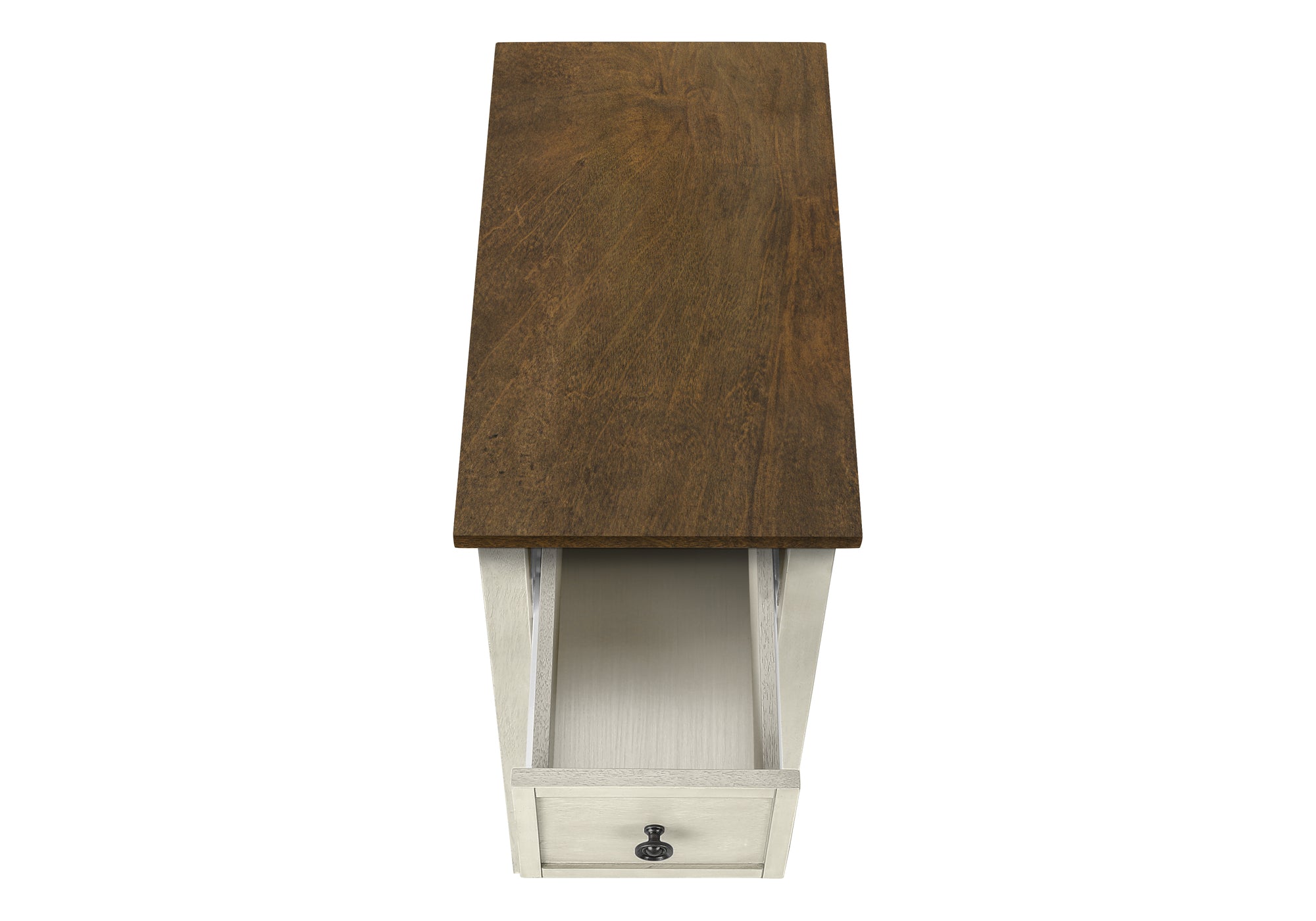 NIGHTSTAND - 24"H / ANTIQUE WHITE / ESPRESSO VENEER #I 3962