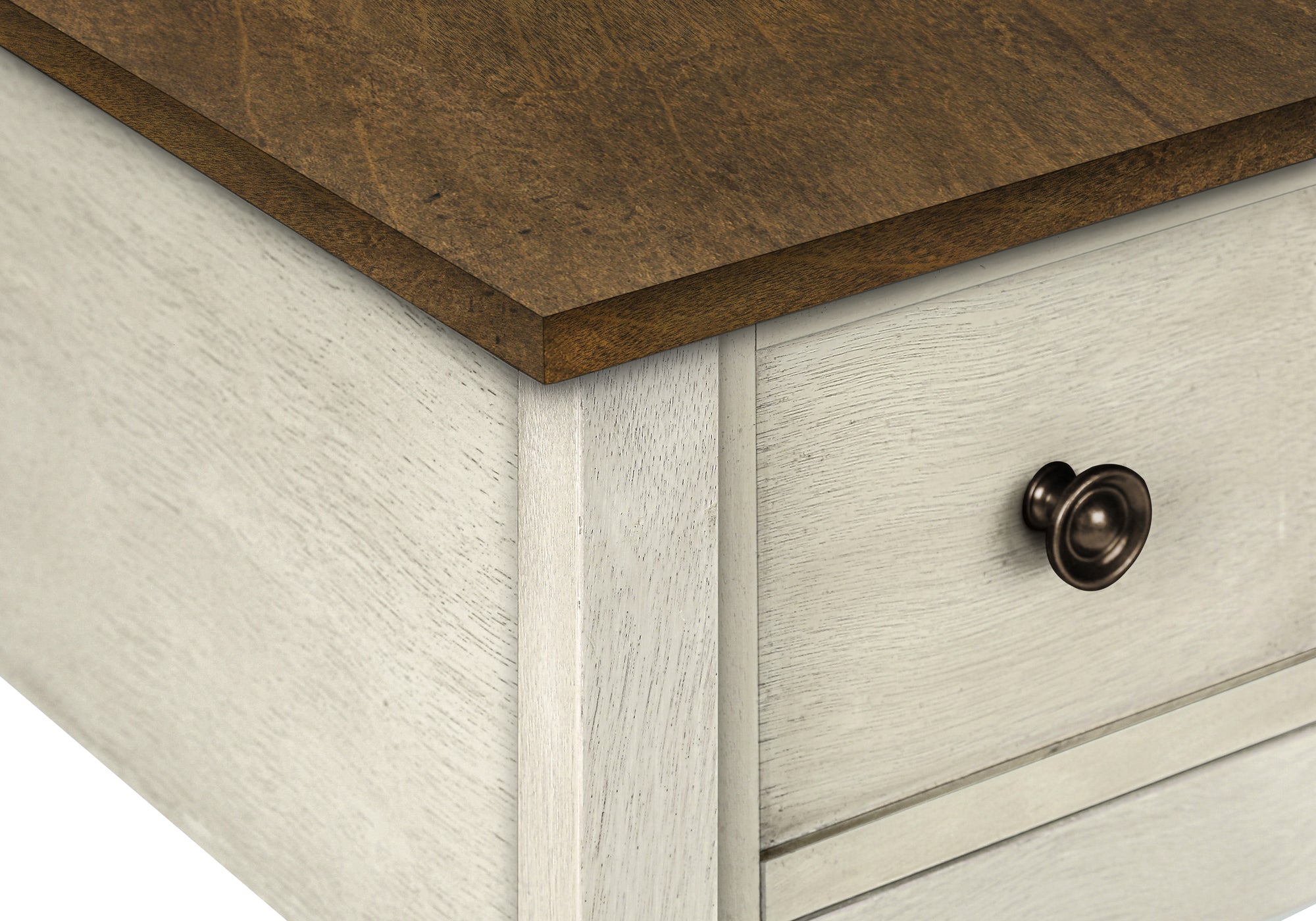 NIGHTSTAND - 24"H / ANTIQUE WHITE / ESPRESSO VENEER #I 3962