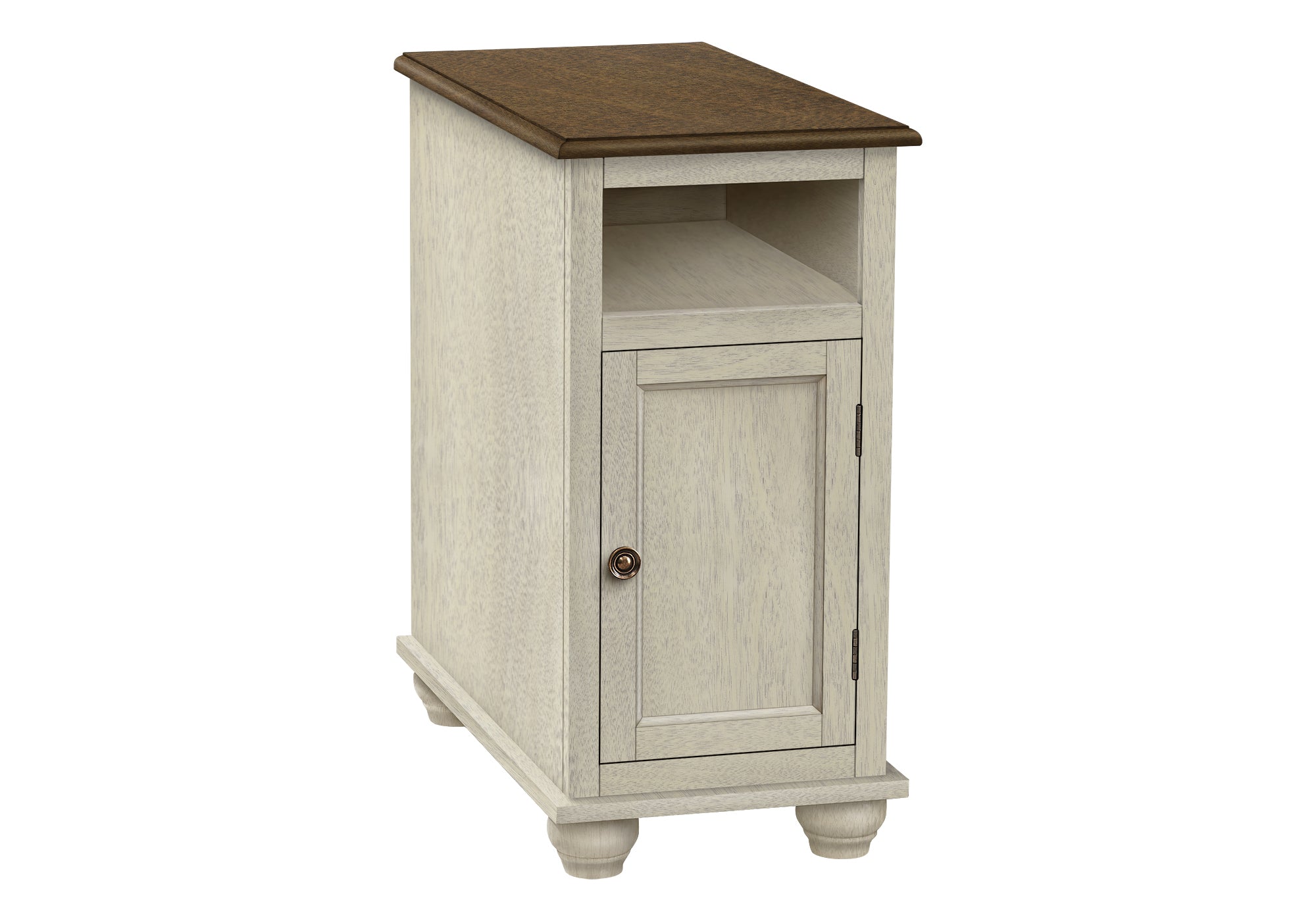 NIGHTSTAND - 24"H / ANTIQUE WHITE / ESPRESSO VENEER #I 3965