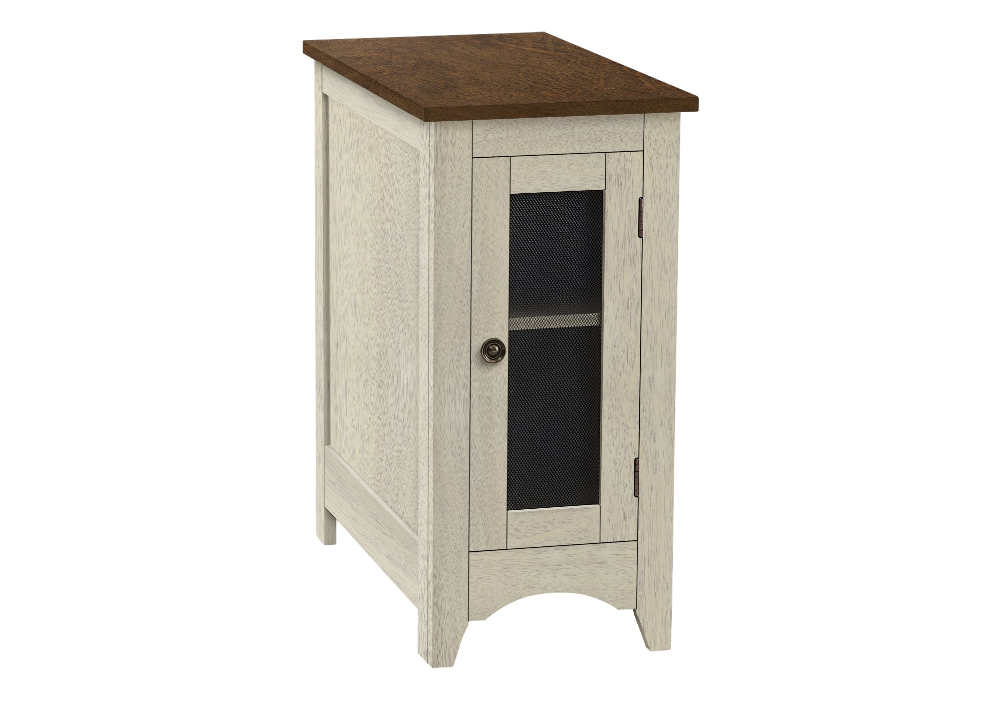 NIGHTSTAND - 24"H / ANTIQUE WHITE / ESPRESSO VENEER #I 3966