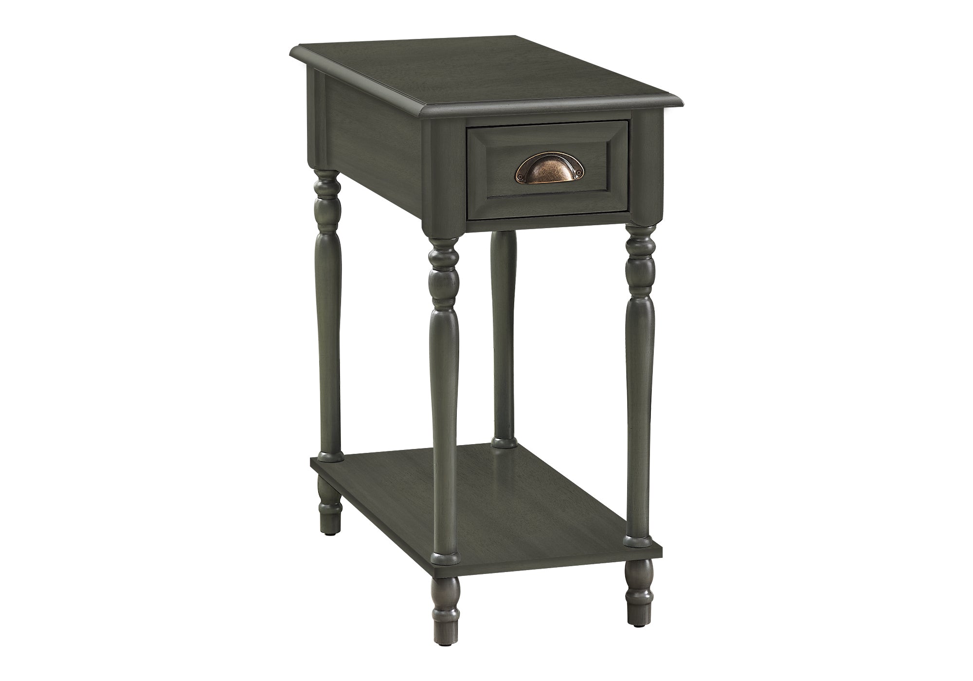 TABLE D'APPOINT - 24"H / TABLE D'APPOINT EN PLACAGE VERT FONCÉ #I 3968