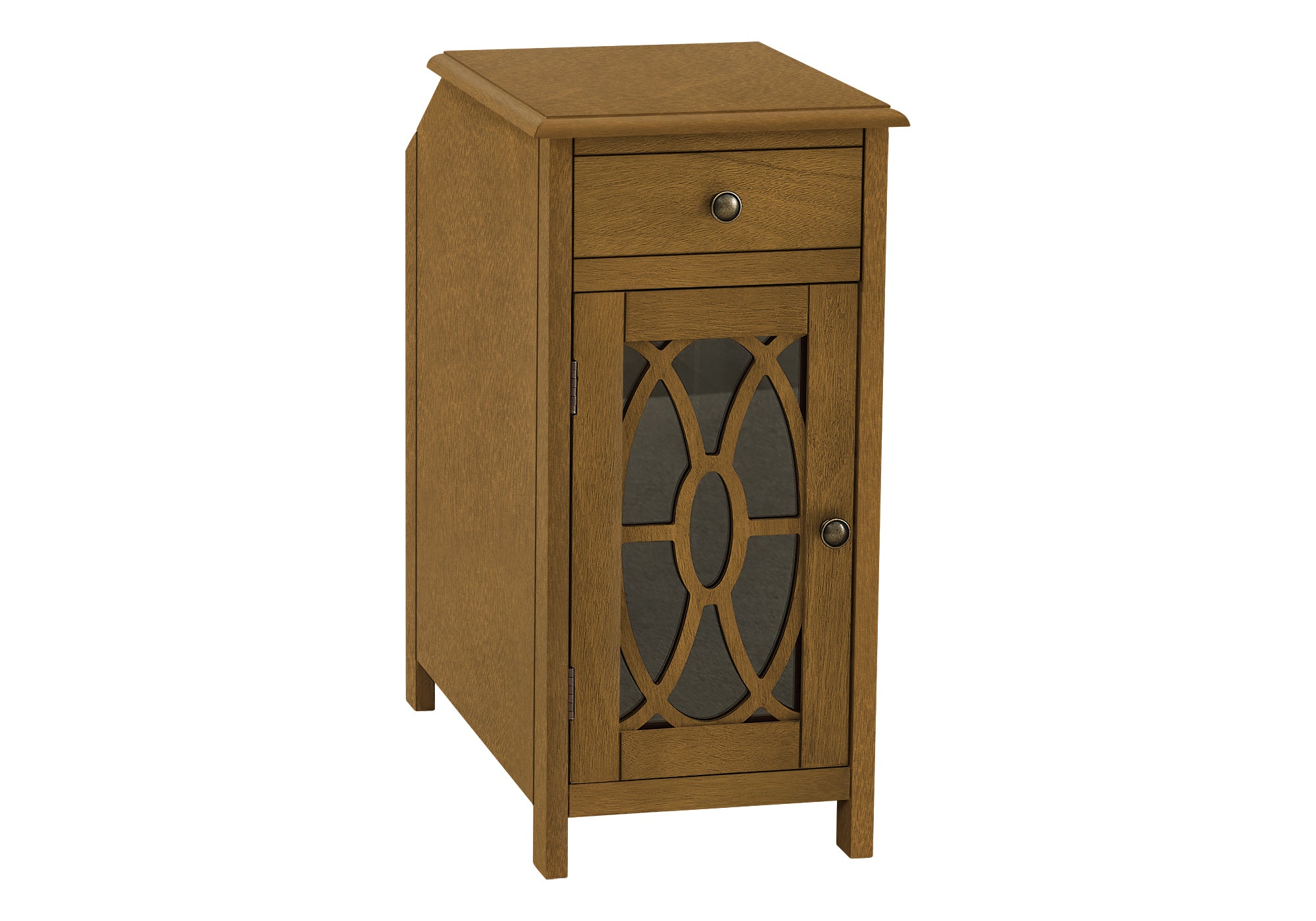 NIGHTSTAND - 24"H / DARK TAUPE VENEER END TABLE #I 3972