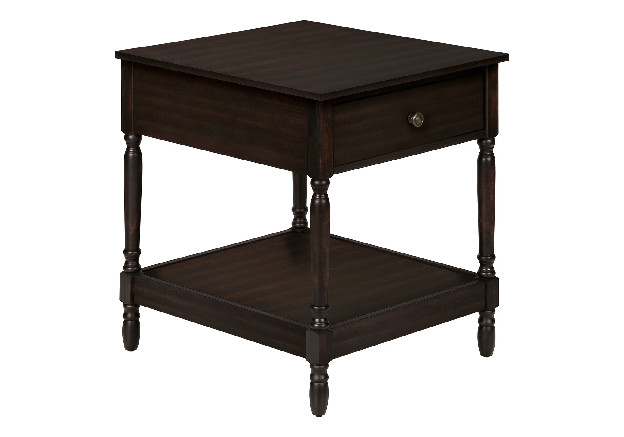 NIGHTSTAND - 25"H / DARK WALNUT VENEER END TABLE #I 3976