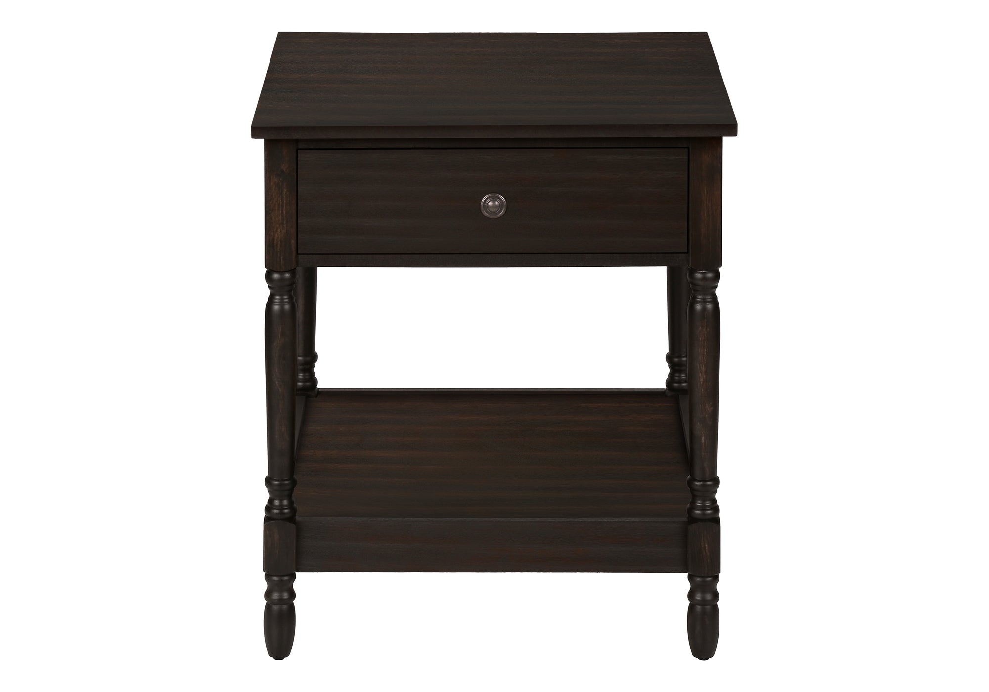 NIGHTSTAND - 25"H / DARK WALNUT VENEER END TABLE #I 3976