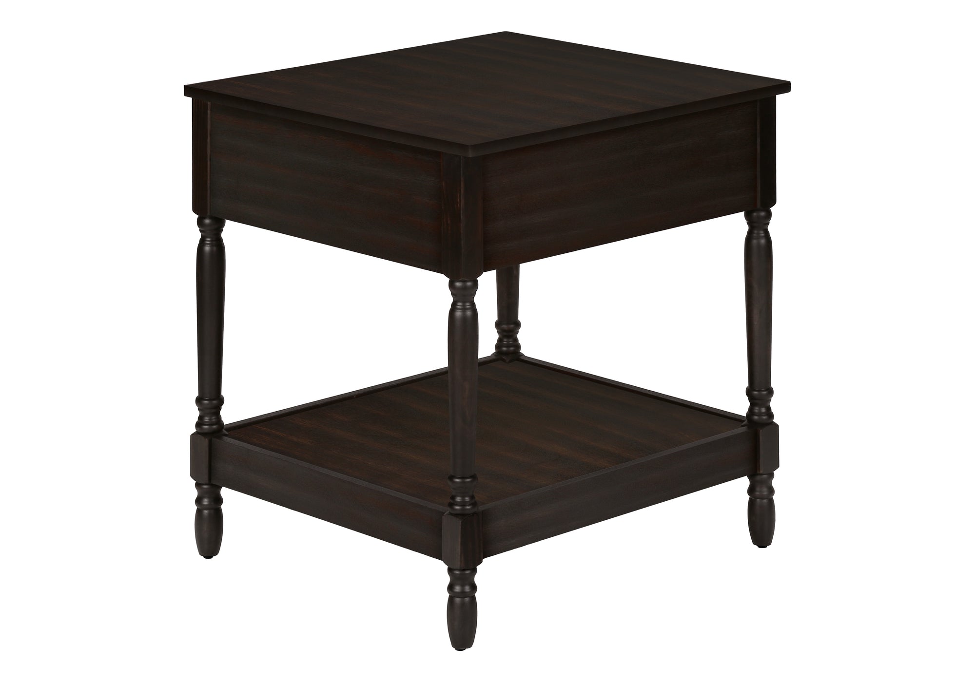 NIGHTSTAND - 25"H / DARK WALNUT VENEER END TABLE #I 3976