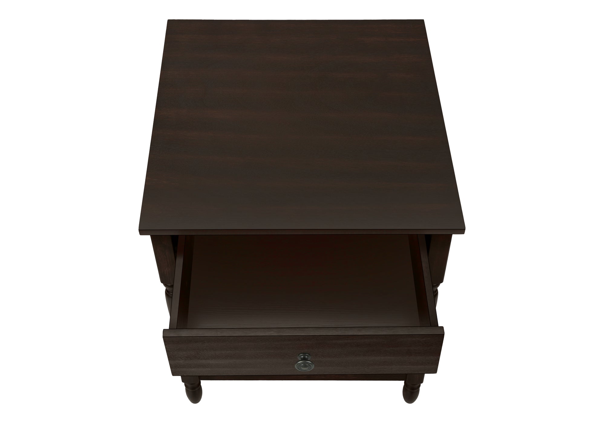 NIGHTSTAND - 25"H / DARK WALNUT VENEER END TABLE #I 3976