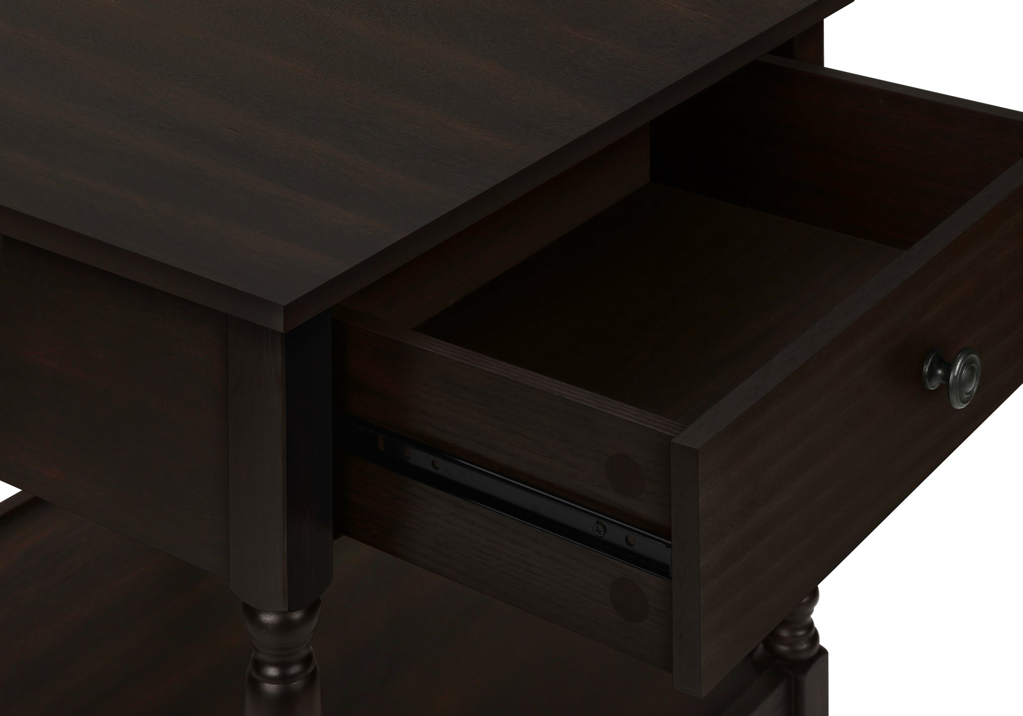 NIGHTSTAND - 25"H / DARK WALNUT VENEER END TABLE #I 3976