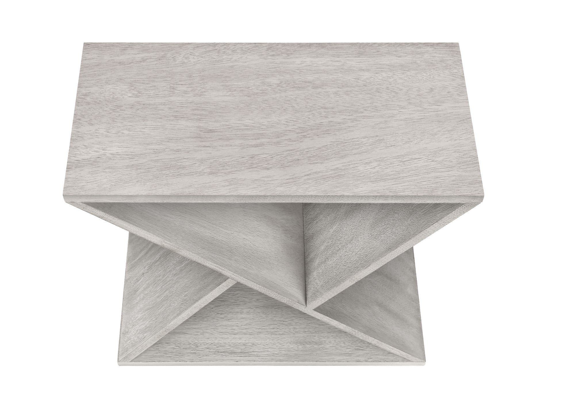 TABLE D'APPOINT - 24"H / TABLE D'APPOINT EN PLACAGE GRIS DÉLAVÉ #I 3980