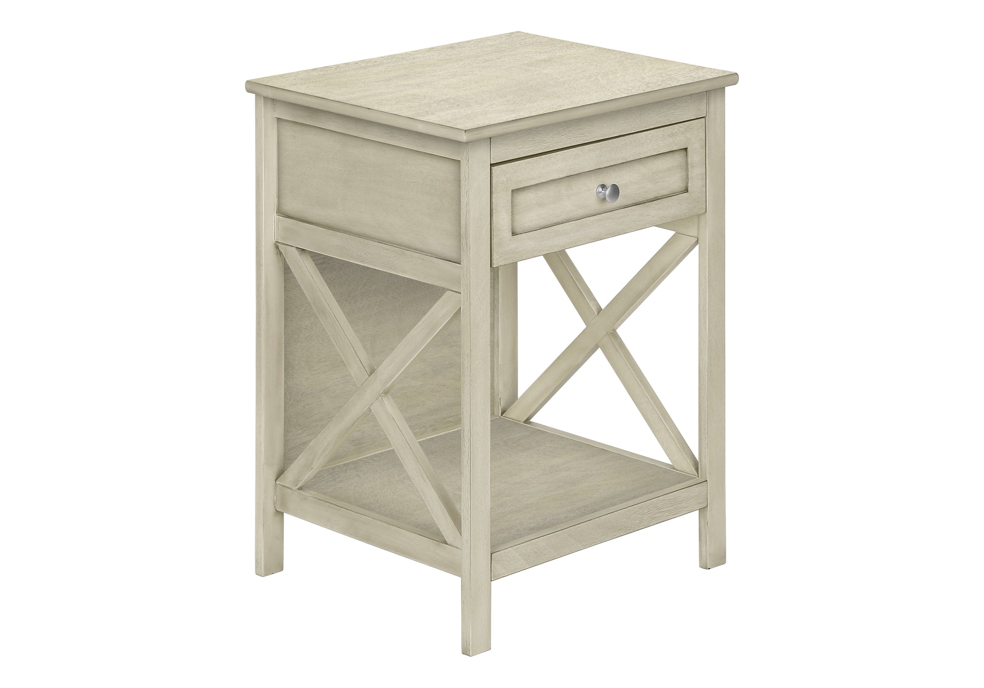 TABLE D'APPOINT - 25"H / TABLE D'APPOINT EN PLACAGE BLANC ANTIQUE #I 3984